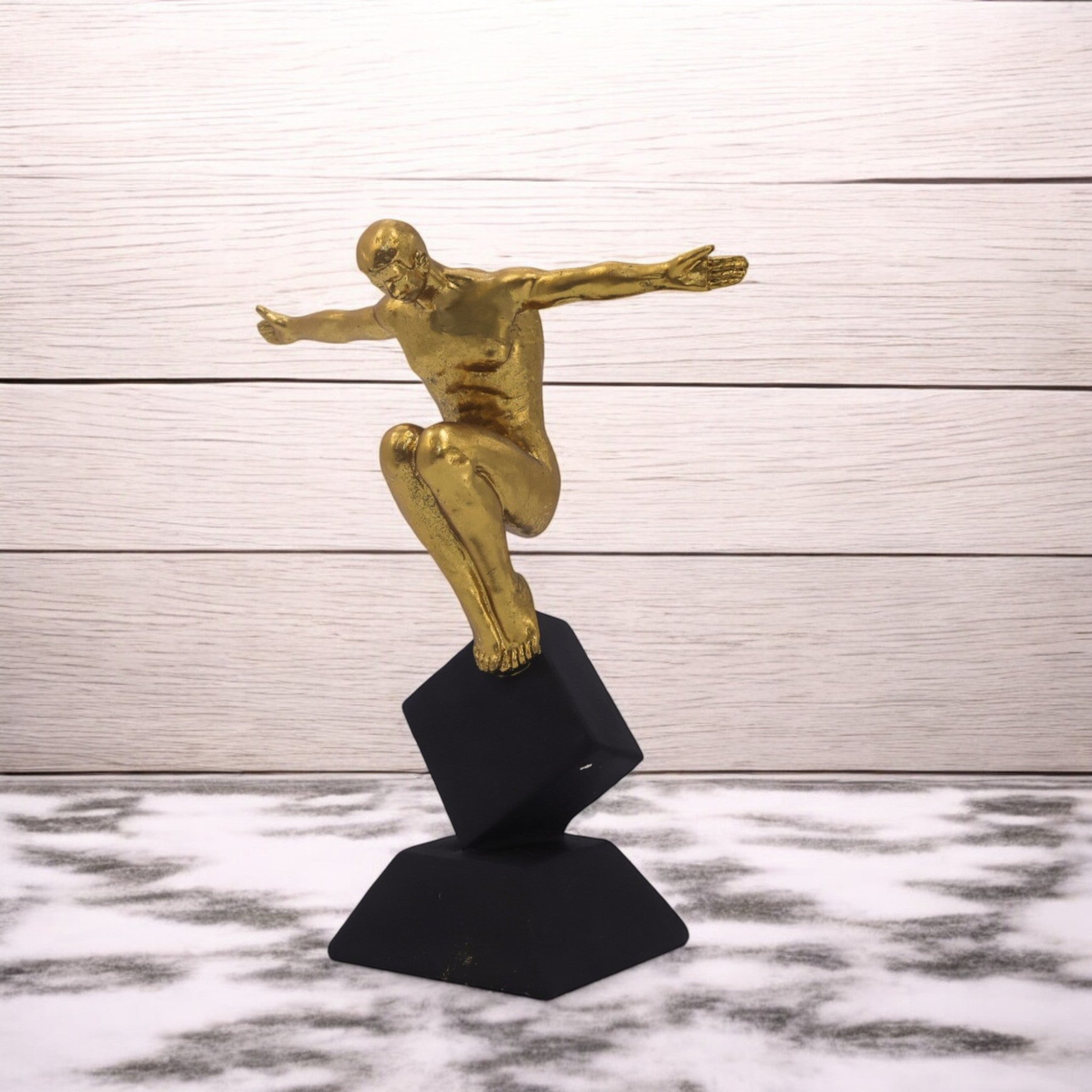 Golden Victory Figure | Modern Achievement Art | Divine Dekor