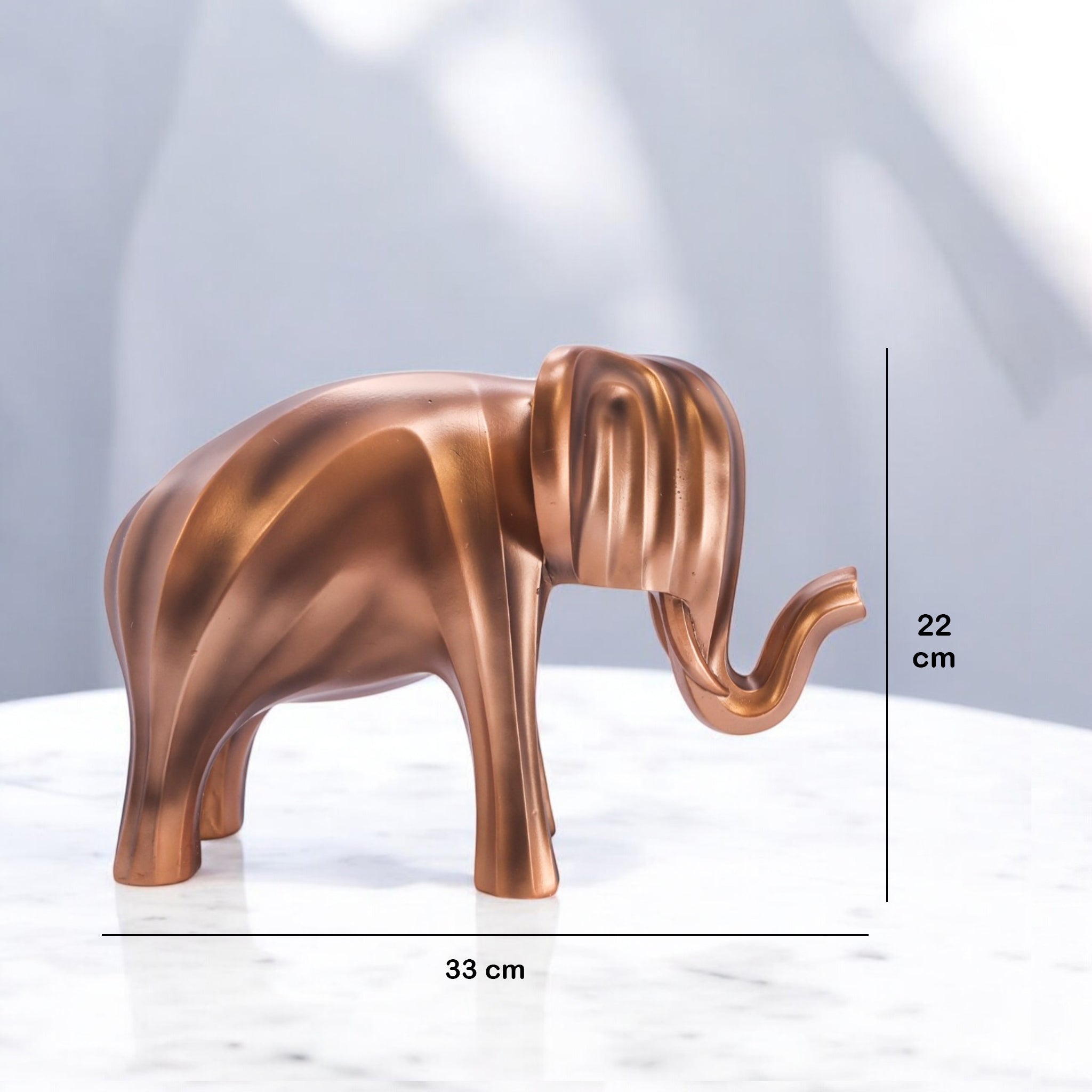 Modern Golden Elephant Sculpture | Minimalist Art Statue | 33cm Luxury Home Decor - Divine Dekor