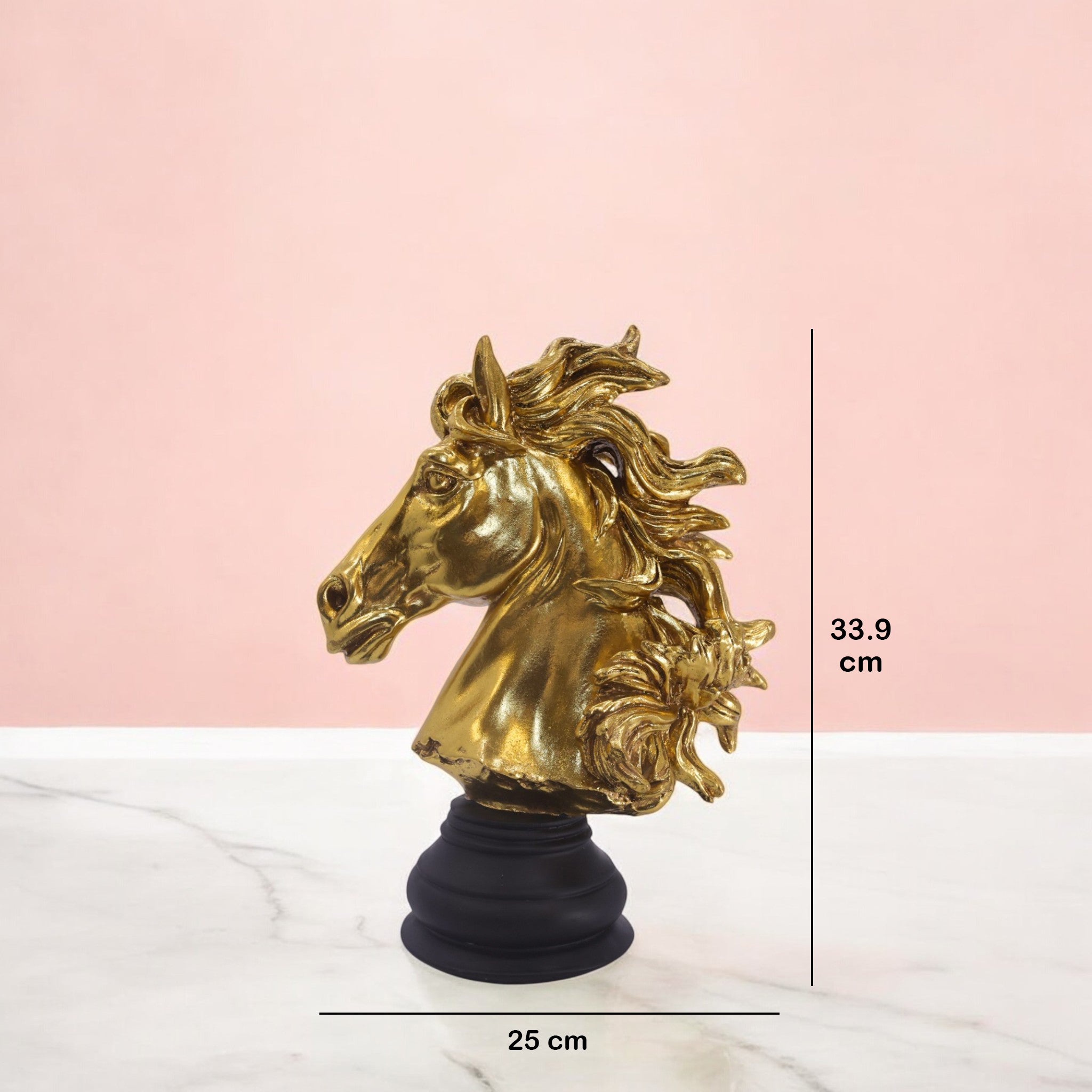 Majestic Golden Horse Sculpture | Luxury Success Symbol | Divine Dekor
