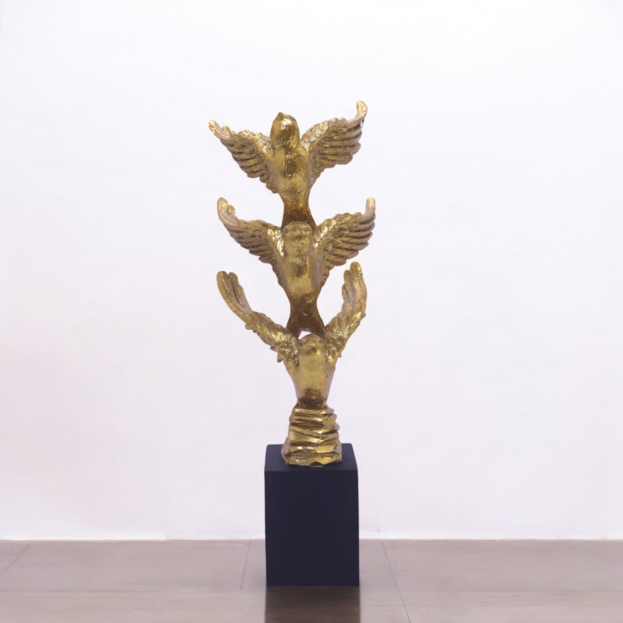 Majestic Golden Eagle Sculpture | Luxury Home Decor Trophy | Divine Dekor