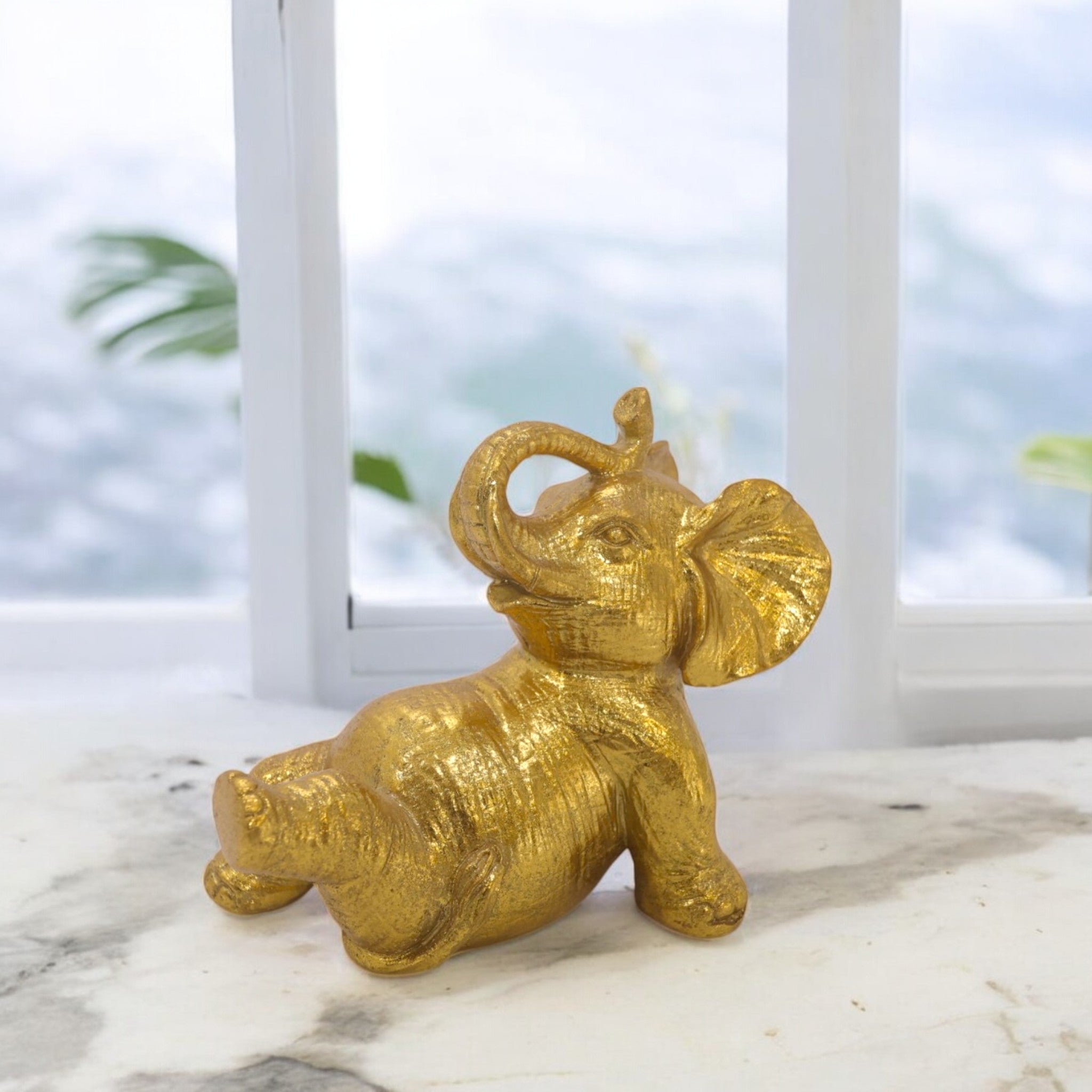 Playful Golden Elephant | Lucky Modern Decor | Divine Dekor