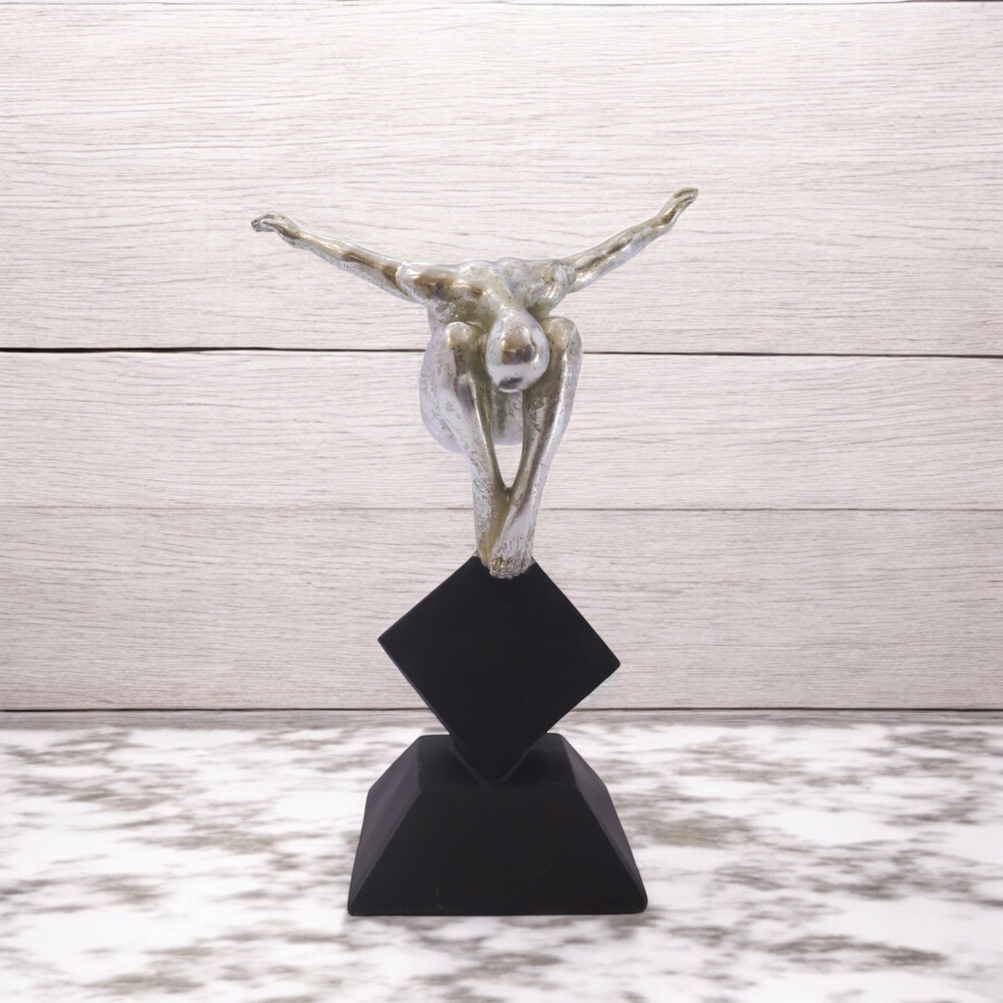 Modern Gymnast Sculpture | Contemporary Balance Art | Divine Dekor