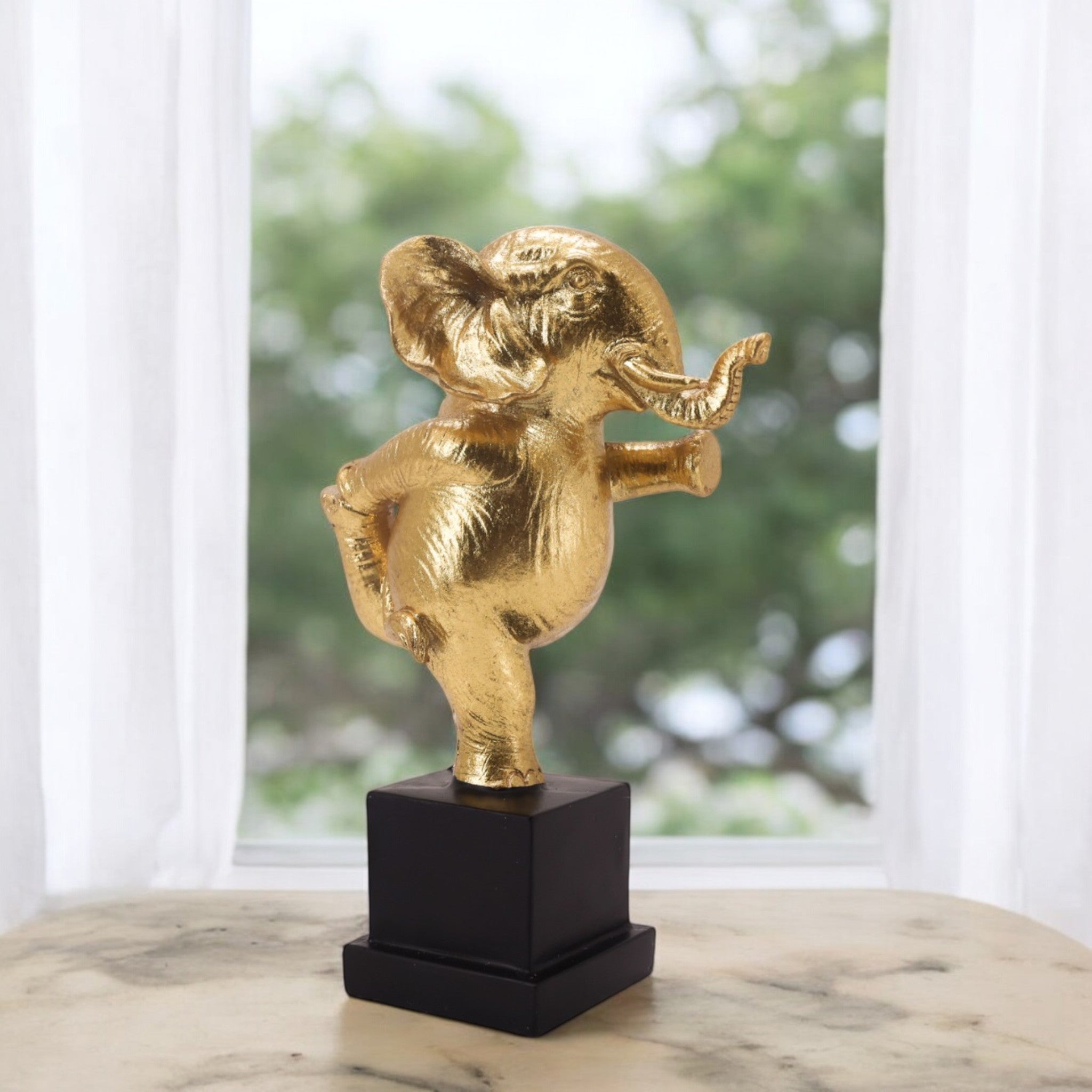 Golden Dancing Elephant | Lucky Yoga Art | Divine Dekor