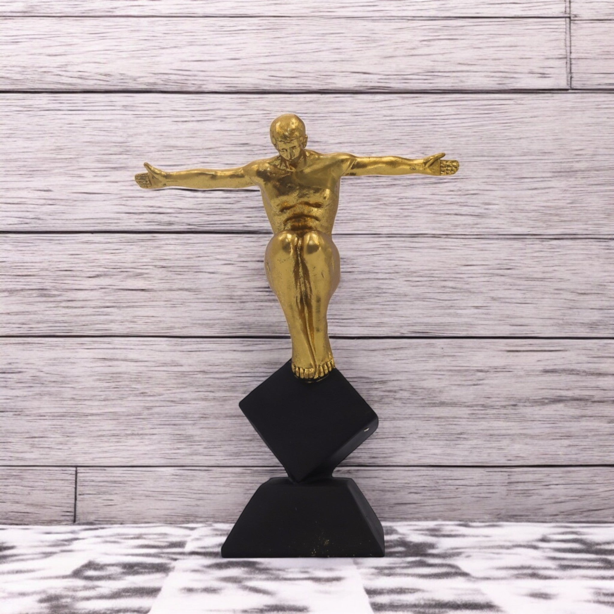 Golden Victory Figure | Modern Achievement Art | Divine Dekor