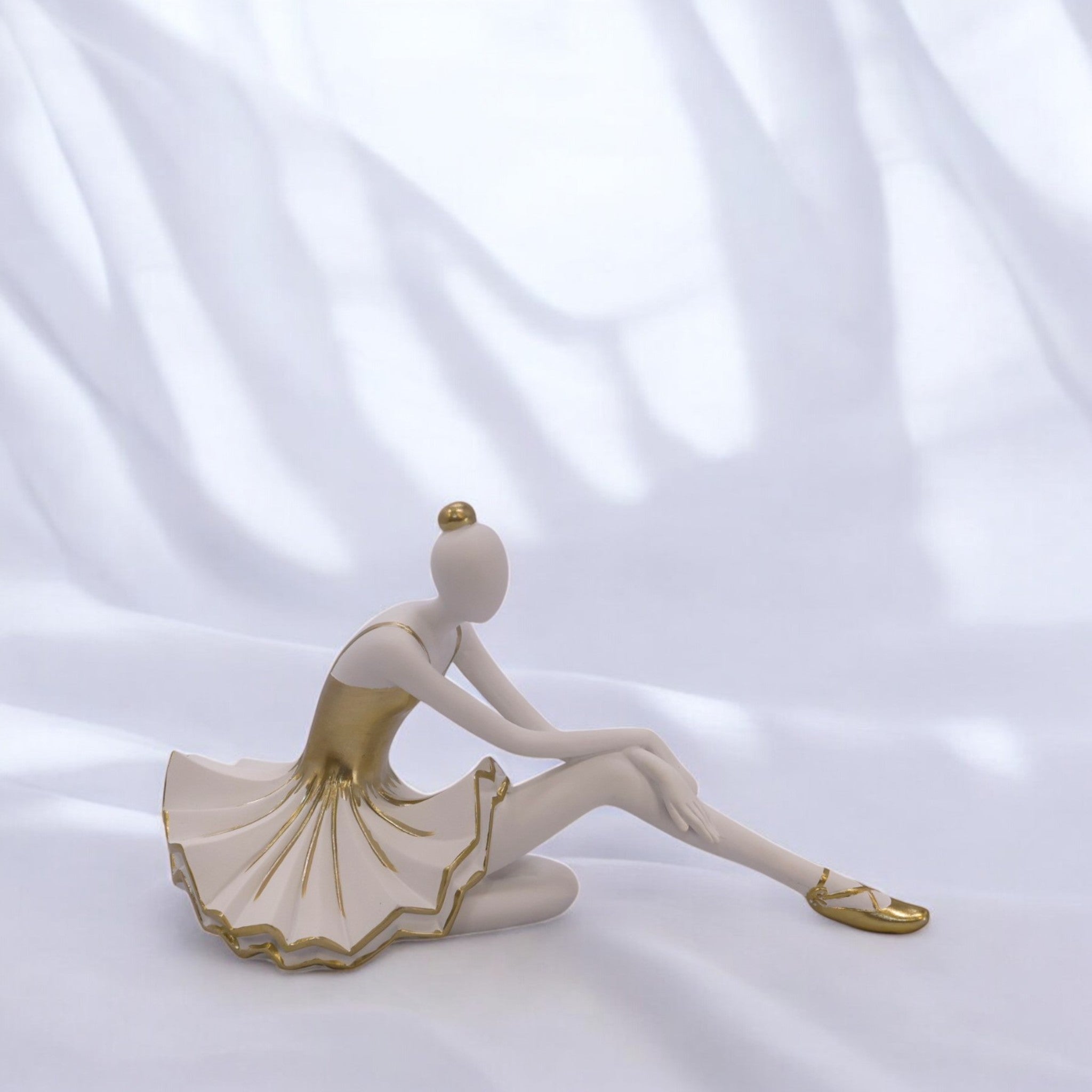 Graceful Ballet Rest Sculpture | Elegant Dance Art | Divine Dekor