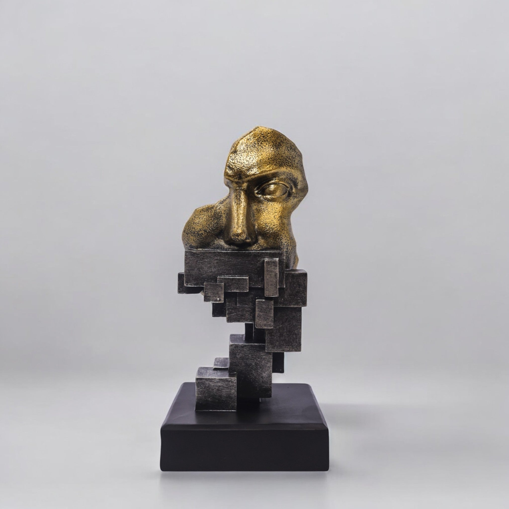 Modern Abstract Face | Contemporary Gold Black Art | Divine Dekor