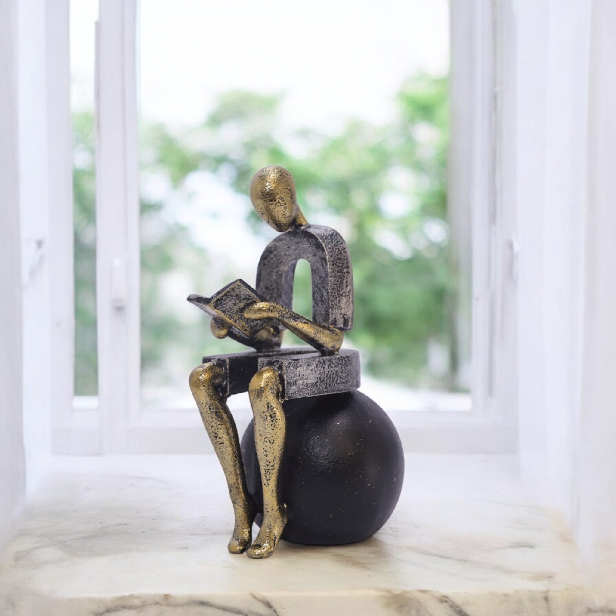 Modern Reader Figure | Contemporary Art Sculpture | Divine Dekor