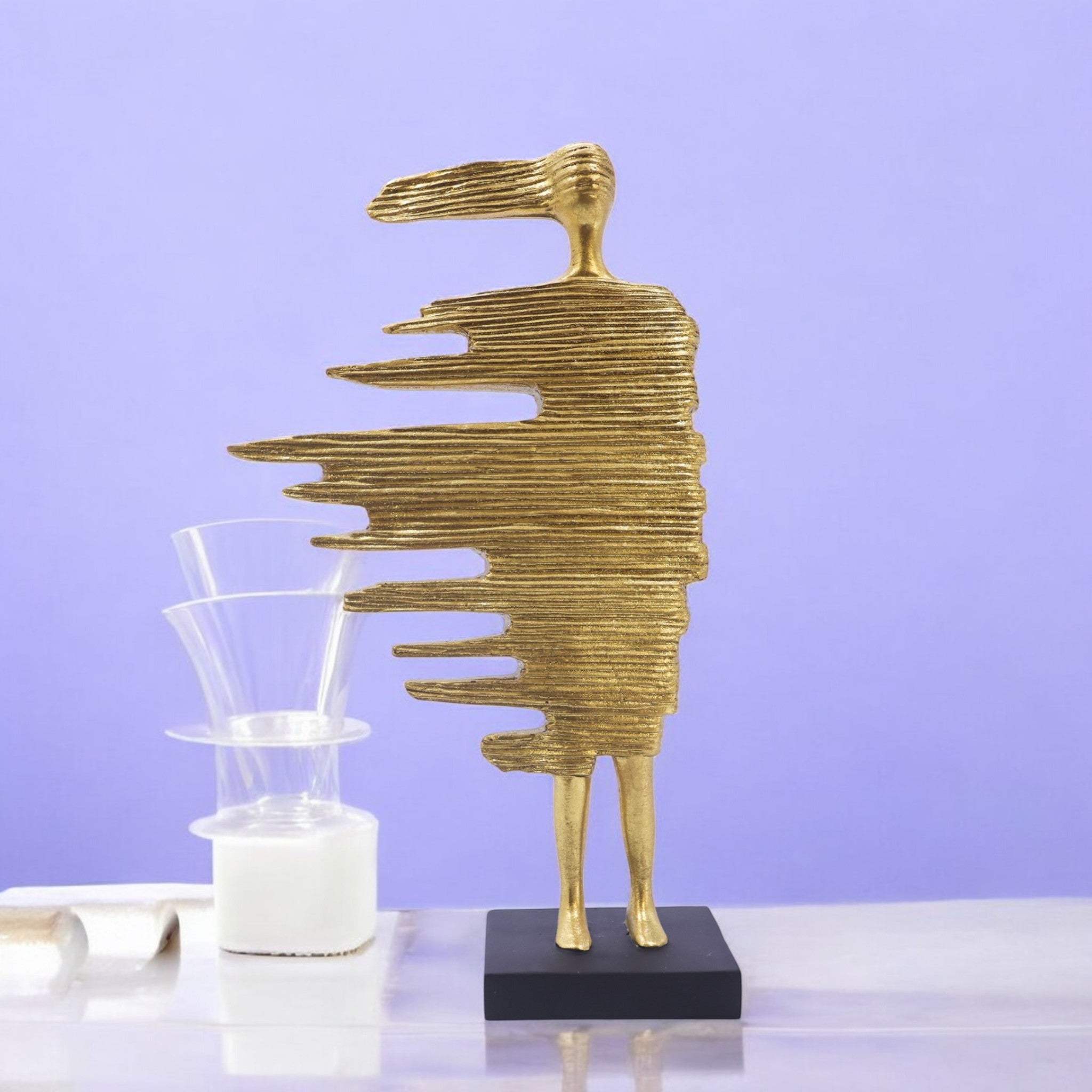 Modern Layered Figure | Contemporary Gold Art | Divine Dekor