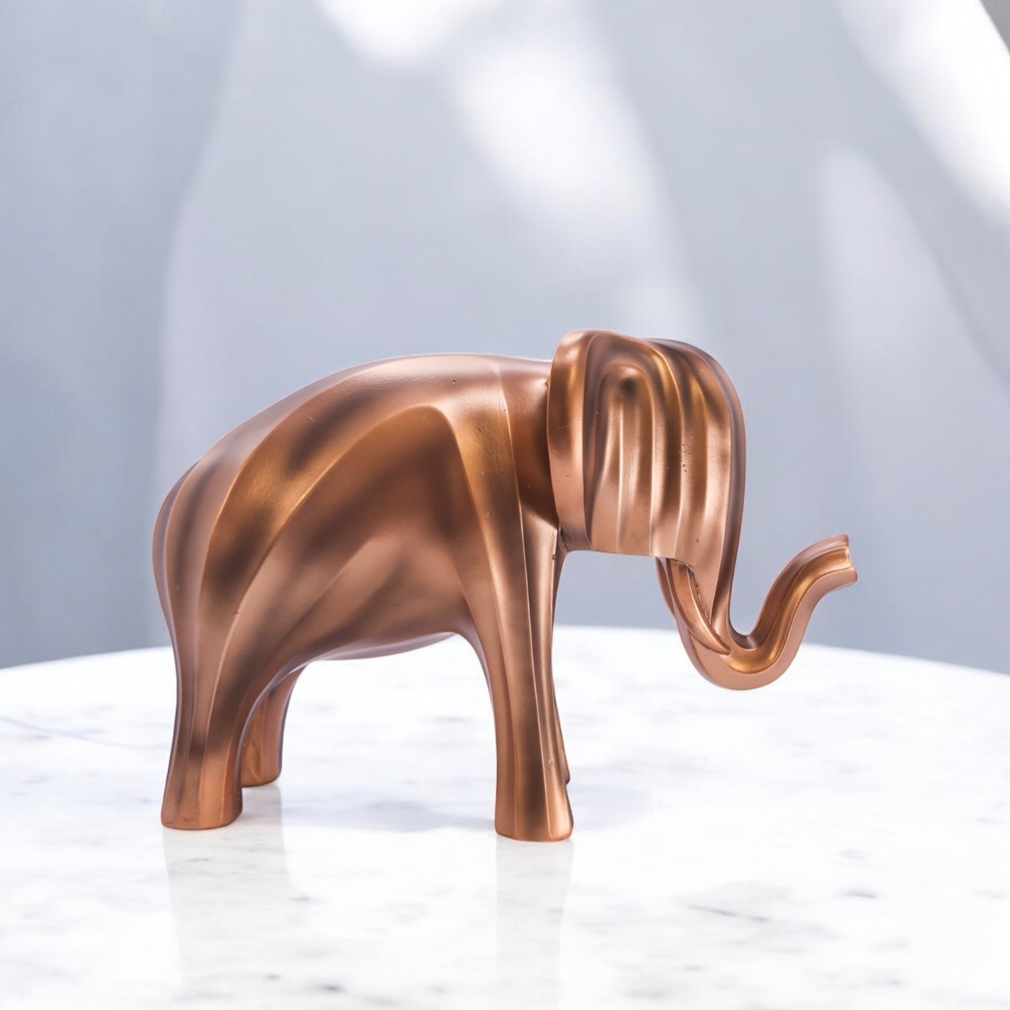 Modern Golden Elephant Sculpture | Minimalist Art Statue | 33cm Luxury Home Decor - Divine Dekor