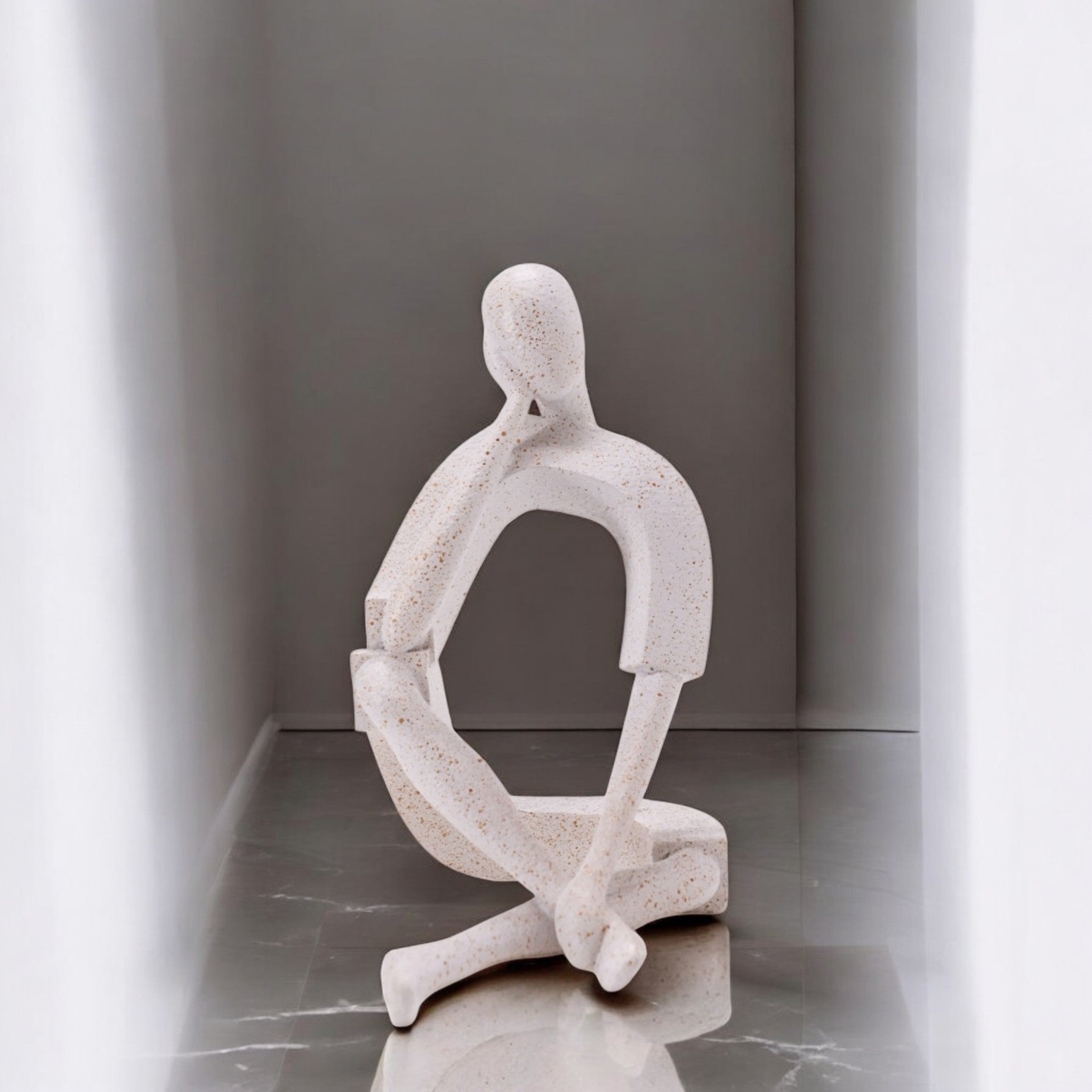 Modern White Thinker | Contemporary Mindful Art | Divine Dekor