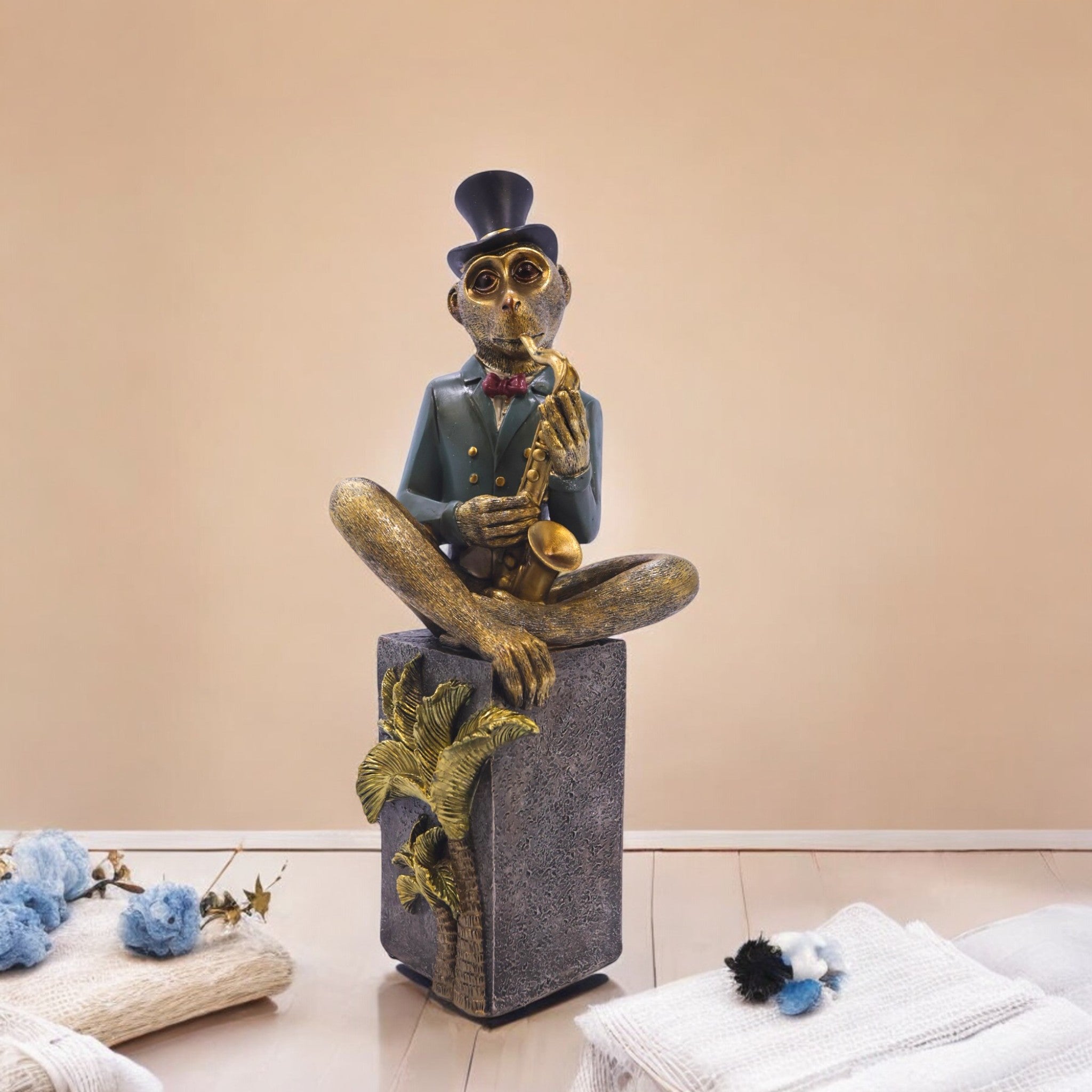 Dapper Monkey Sculpture | Whimsical Character Art | Divine Dekor