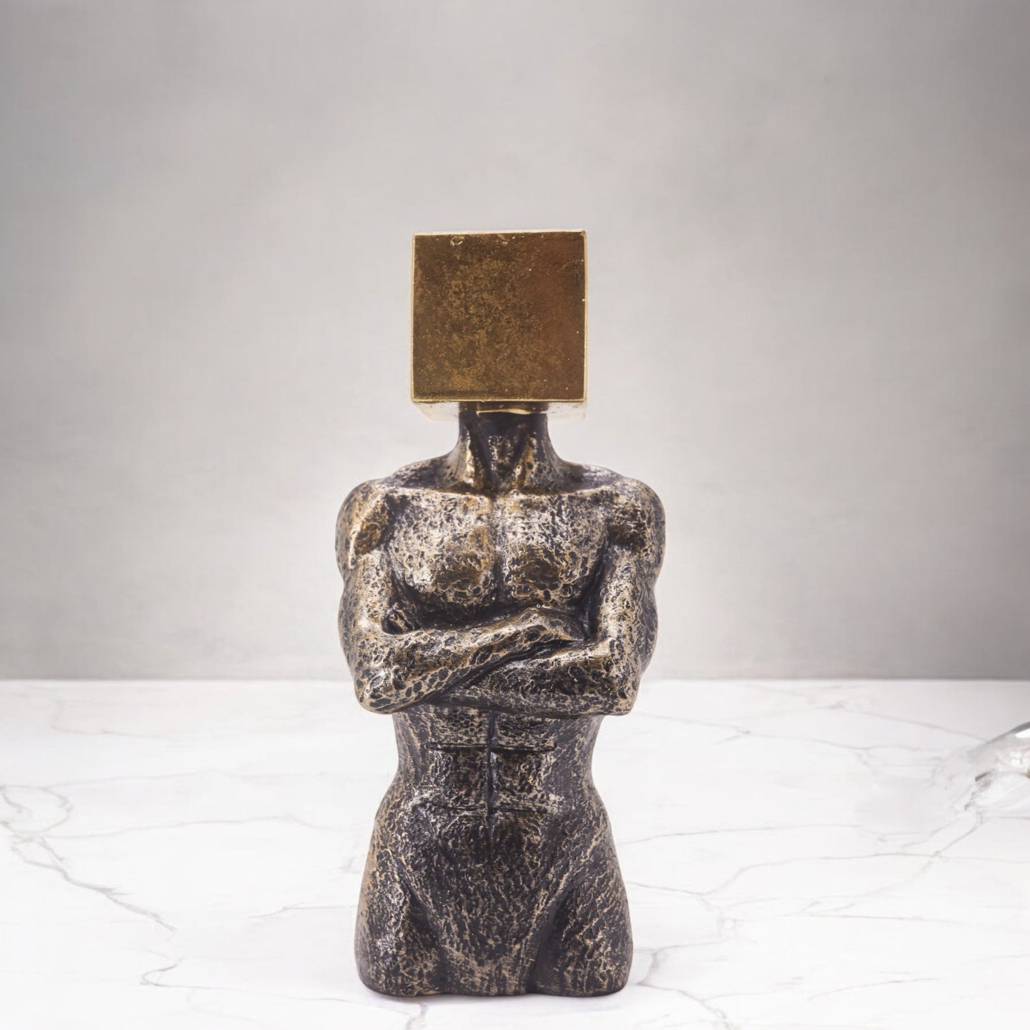 Modern Man Torso Sculpture | Contemporary Bronze Art | Divine Dekor