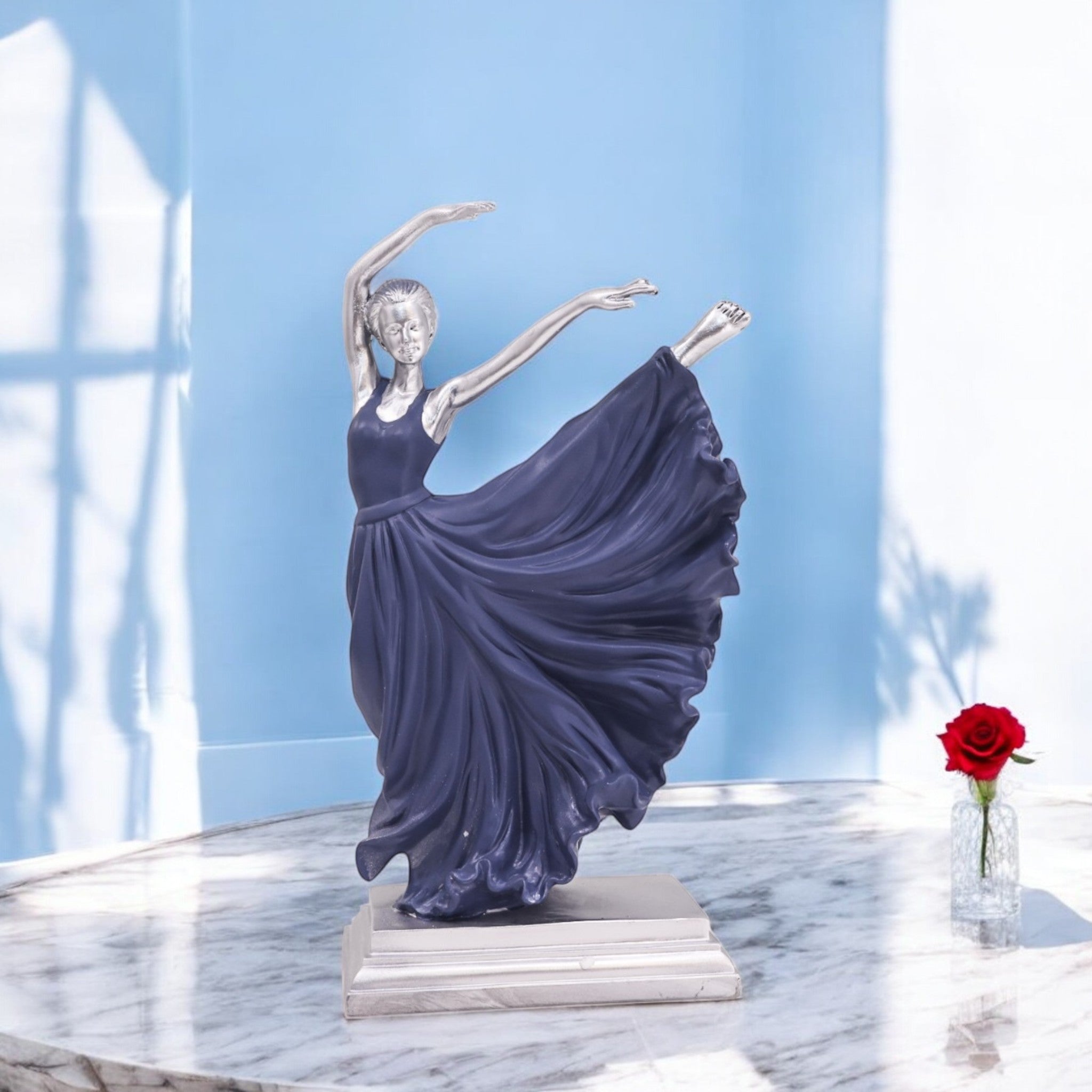 Graceful Ballet Dancer Sculpture | Elegant Dance Art | Divine Dekor