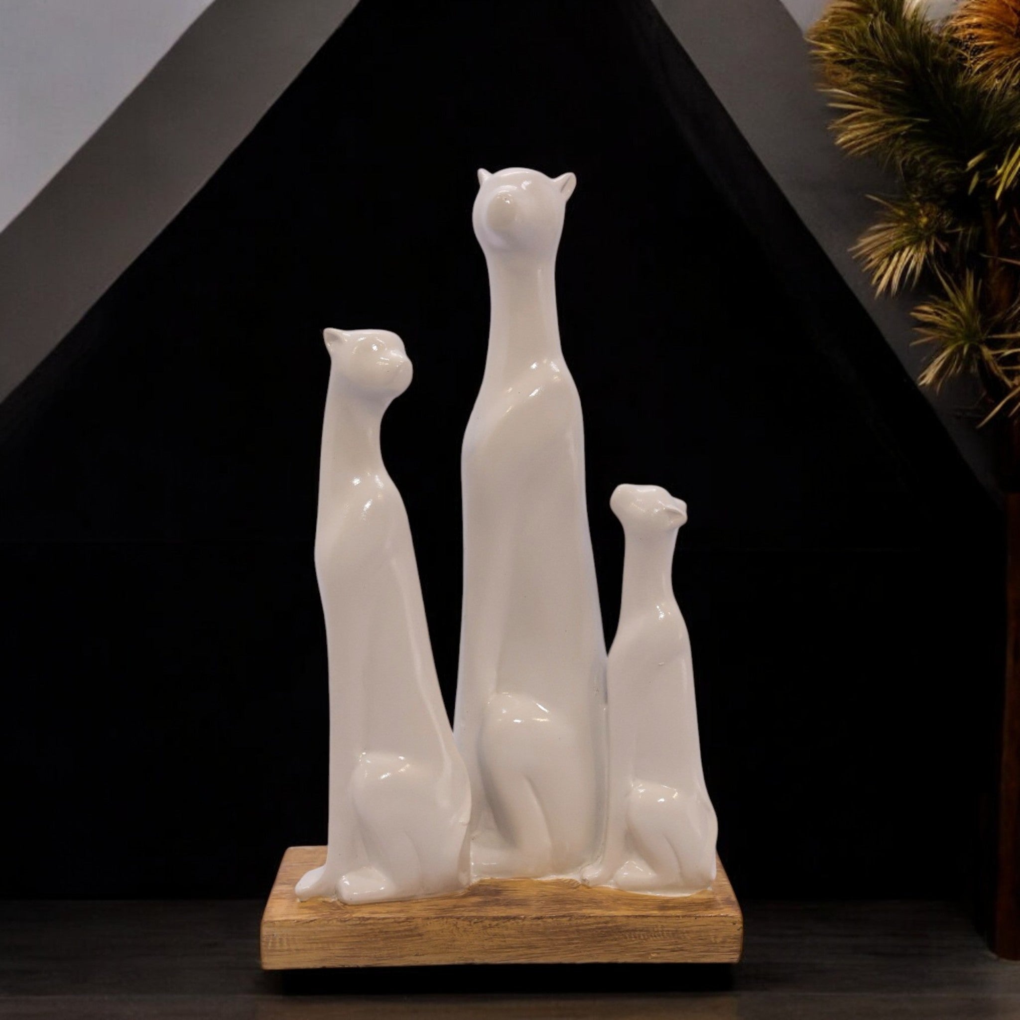 White Leopard Family | Modern Wildlife Art | Divine Dekor