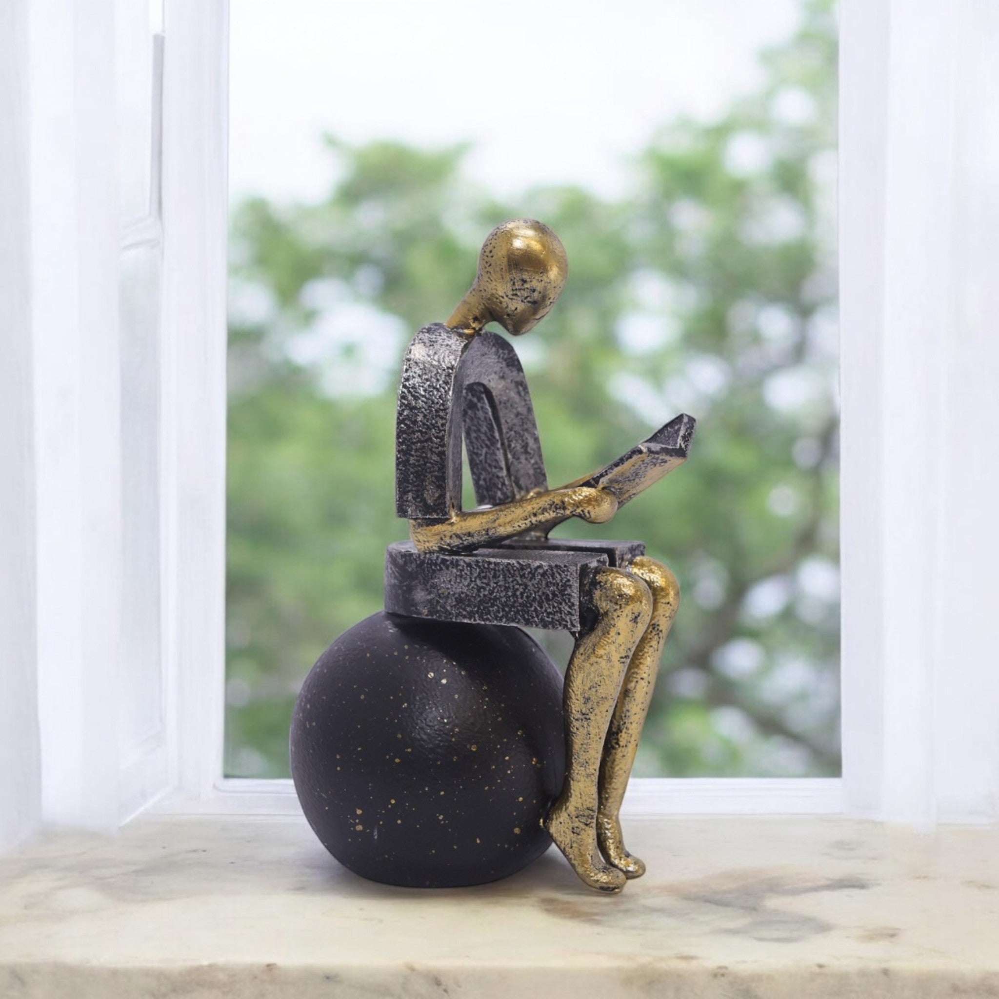 Modern Reader Figure | Contemporary Art Sculpture | Divine Dekor