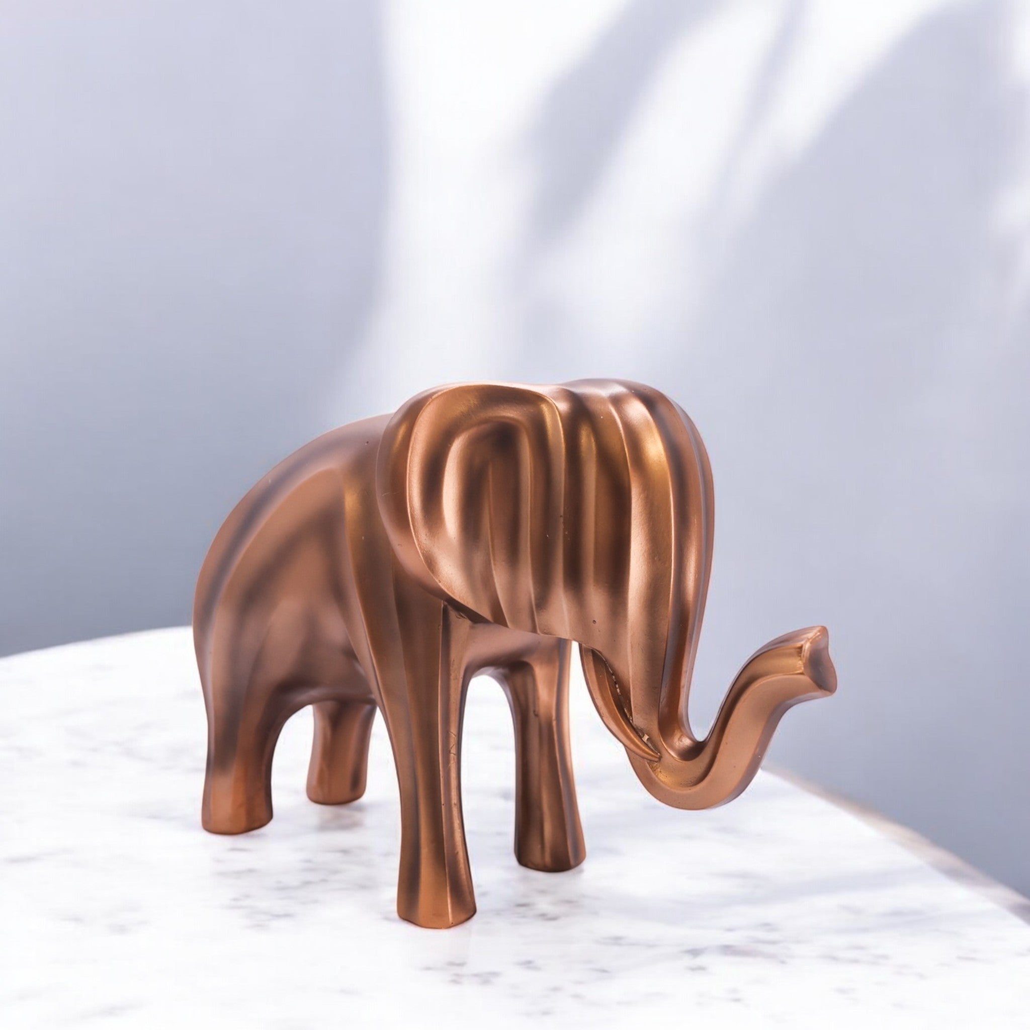 Modern Golden Elephant Sculpture | Minimalist Art Statue | 33cm Luxury Home Decor - Divine Dekor
