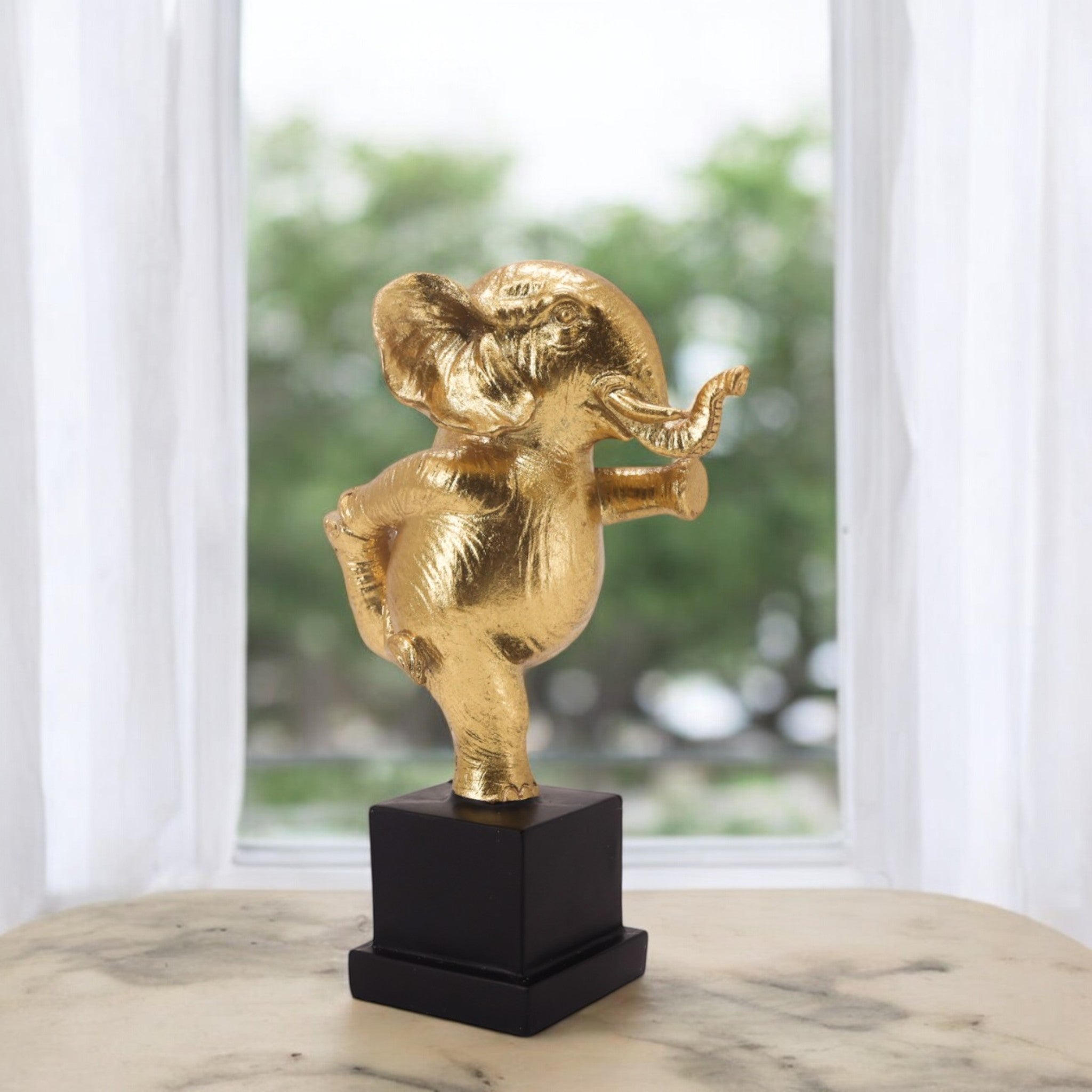 Golden Dancing Elephant | Lucky Yoga Art | Divine Dekor
