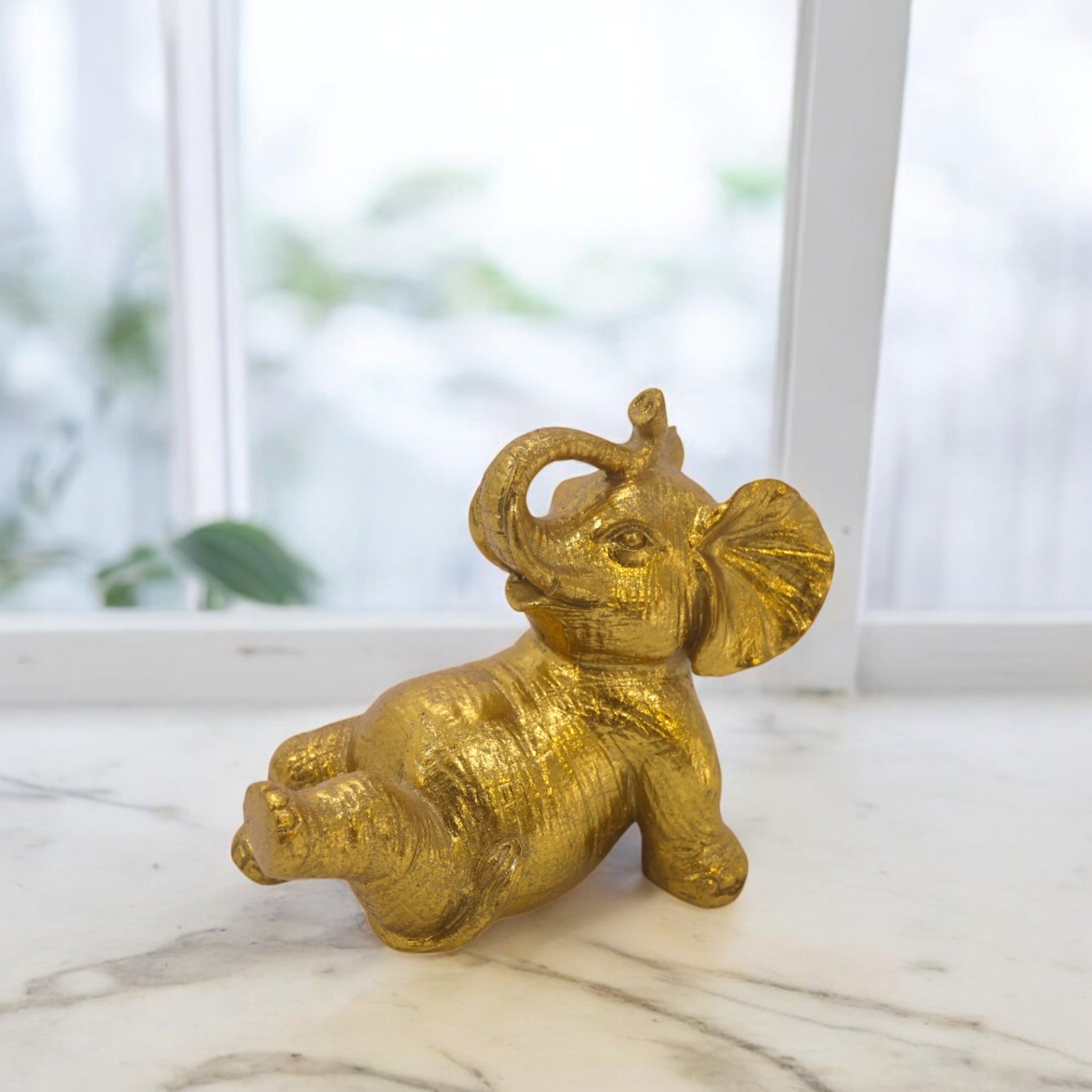 Playful Golden Elephant | Lucky Modern Decor | Divine Dekor