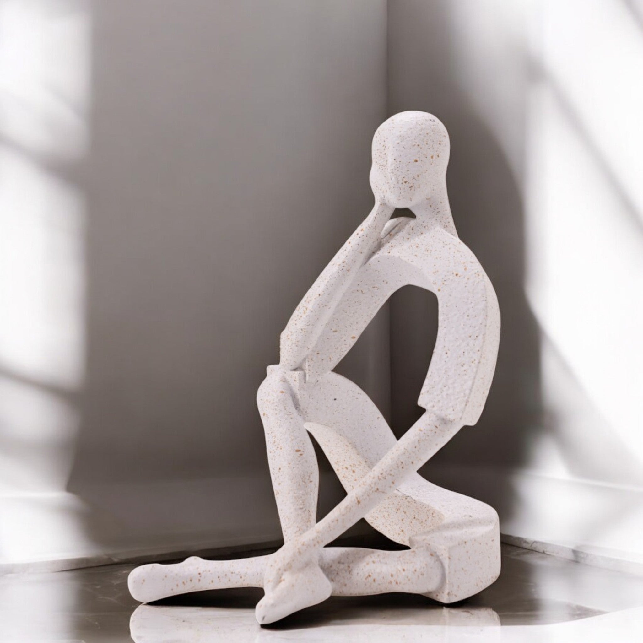 Modern White Thinker | Contemporary Mindful Art | Divine Dekor
