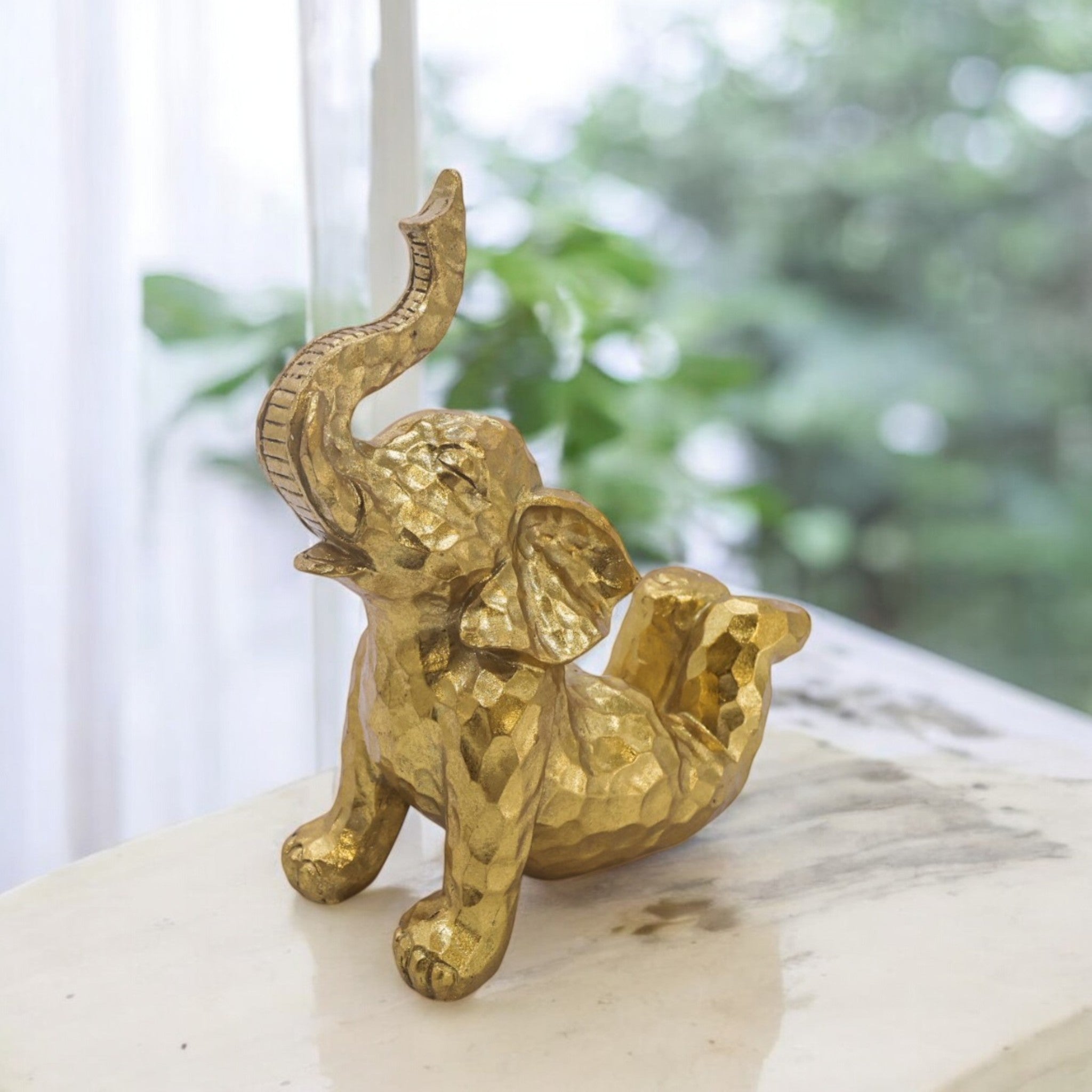 Playful Golden Elephant | Lucky Modern Decor | Divine Dekor
