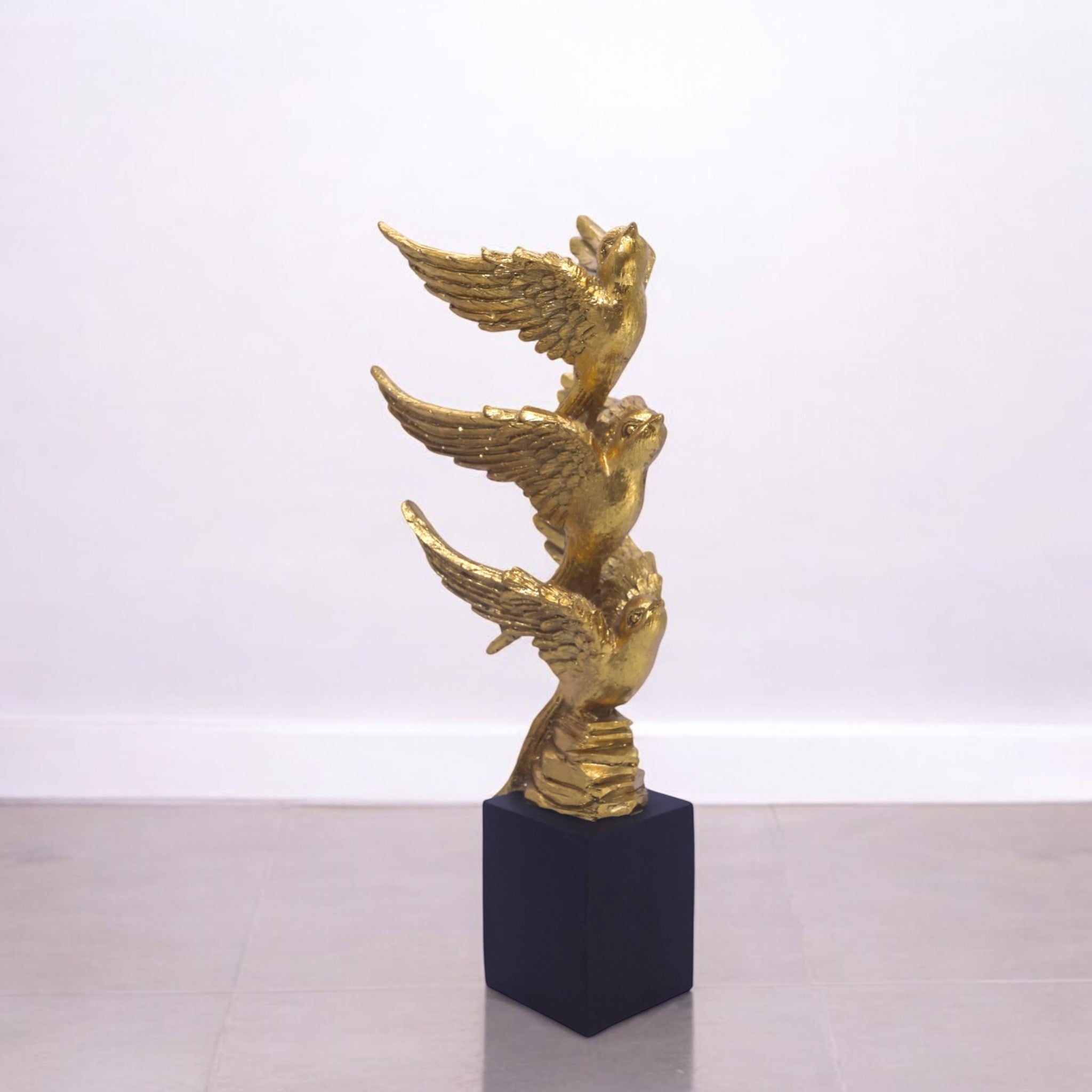Majestic Golden Eagle Sculpture | Luxury Home Decor Trophy | Divine Dekor