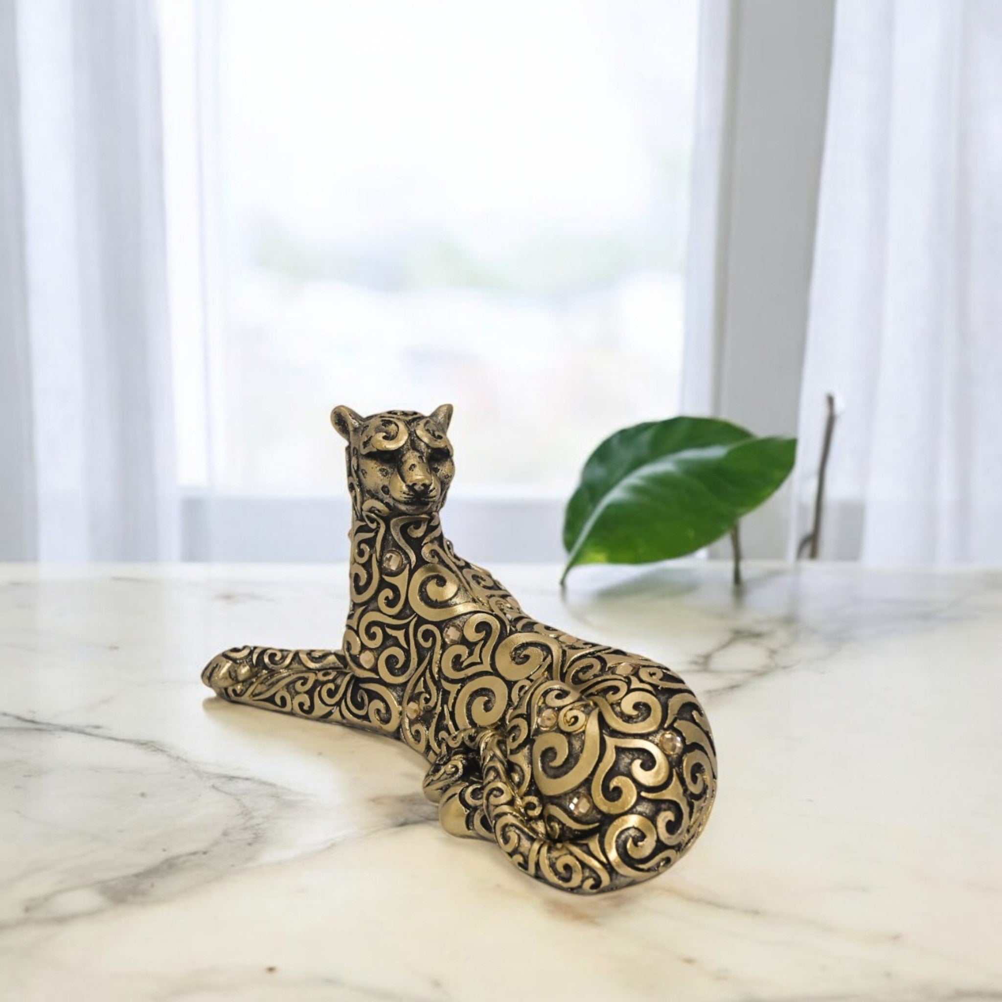 Reclining Golden Leopard | Luxury Pattern Art | Divine Dekor