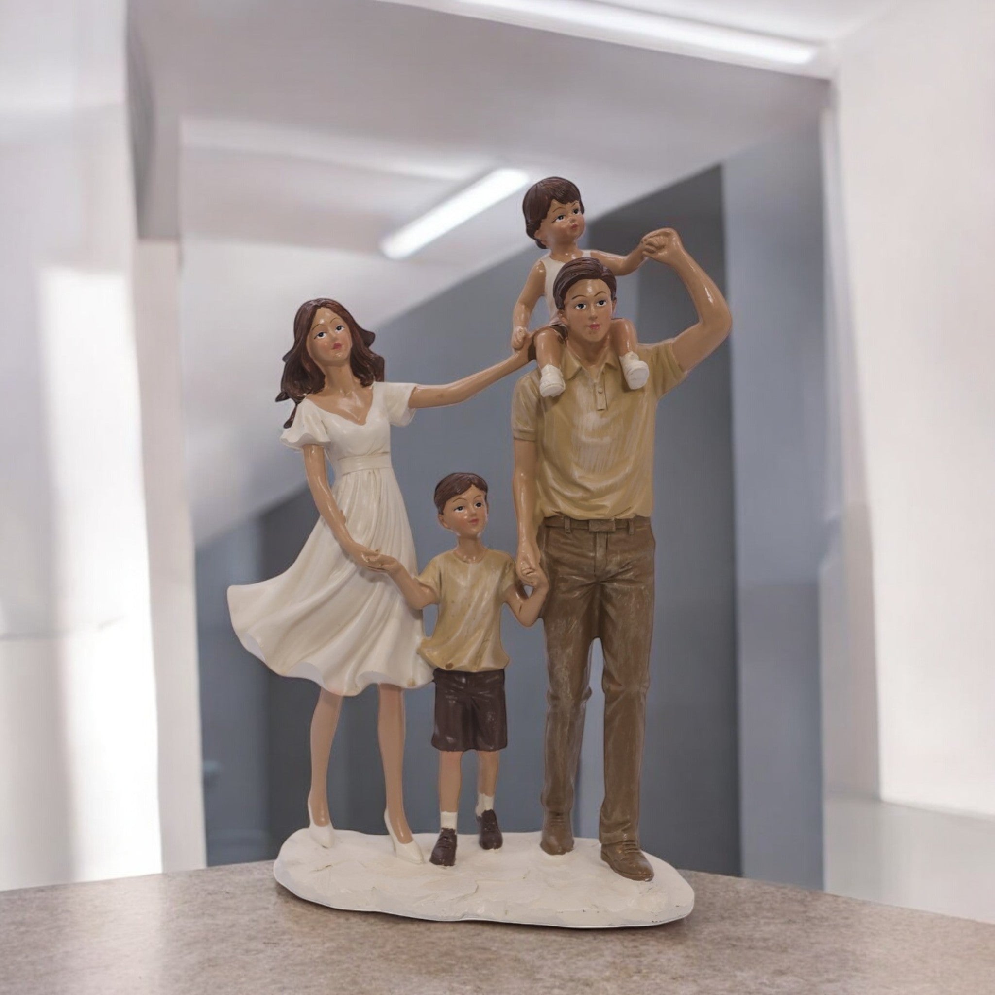 Divine Dekor Dancing Family Sculpture | 28.5cm Joy Collection | Modern Family Figurine | Home Decor Art Piece