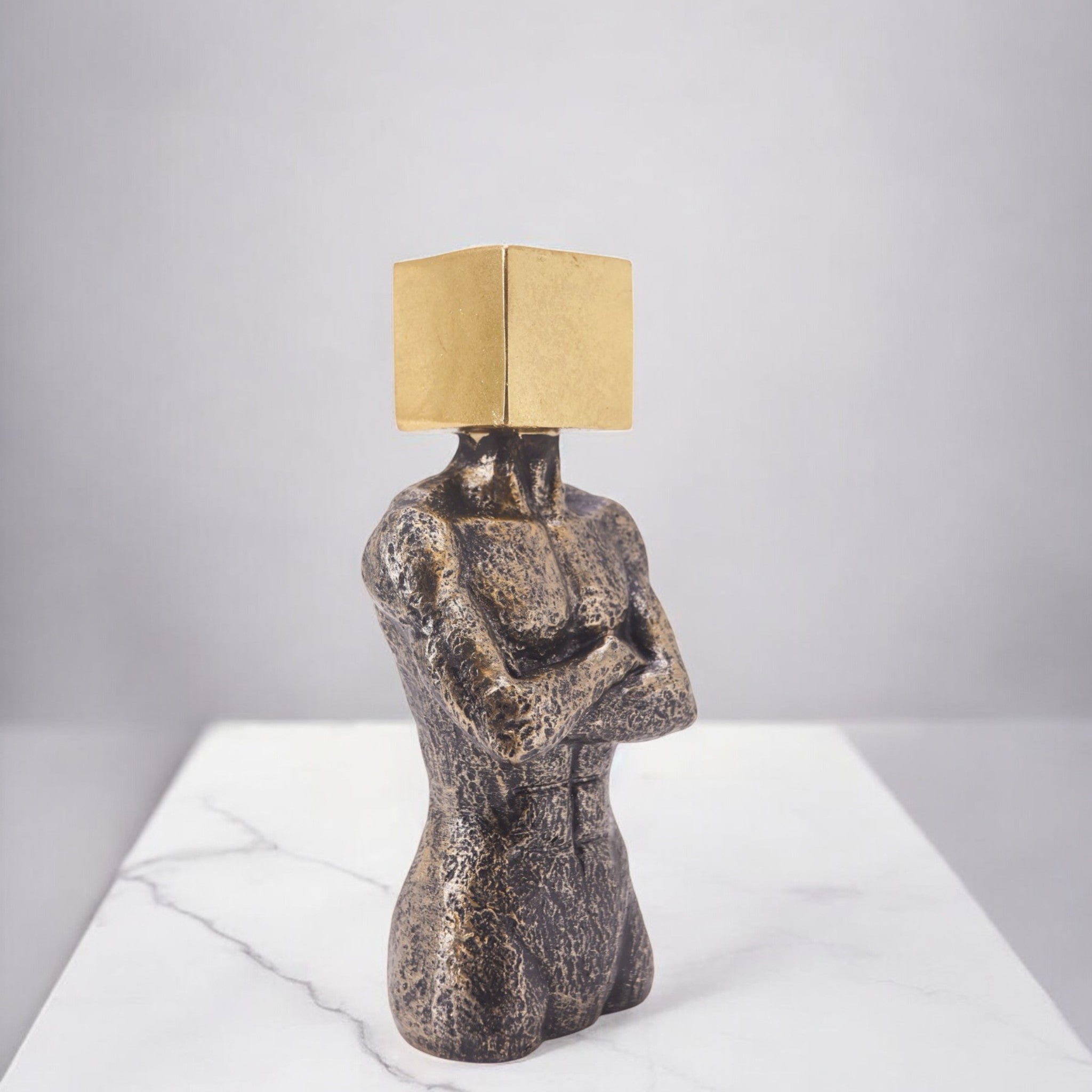 Modern Man Torso Sculpture | Contemporary Bronze Art | Divine Dekor
