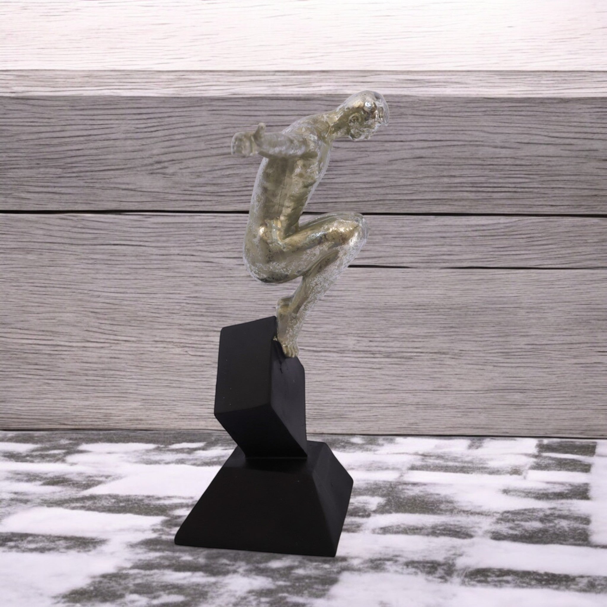 Silver Victory Figure | Modern Abstract Art Trophy | Divine Dekor