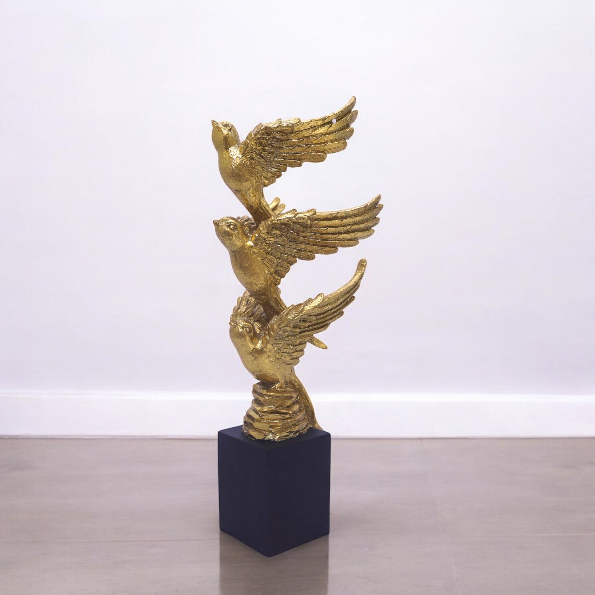 Majestic Golden Eagle Sculpture | Luxury Home Decor Trophy | Divine Dekor