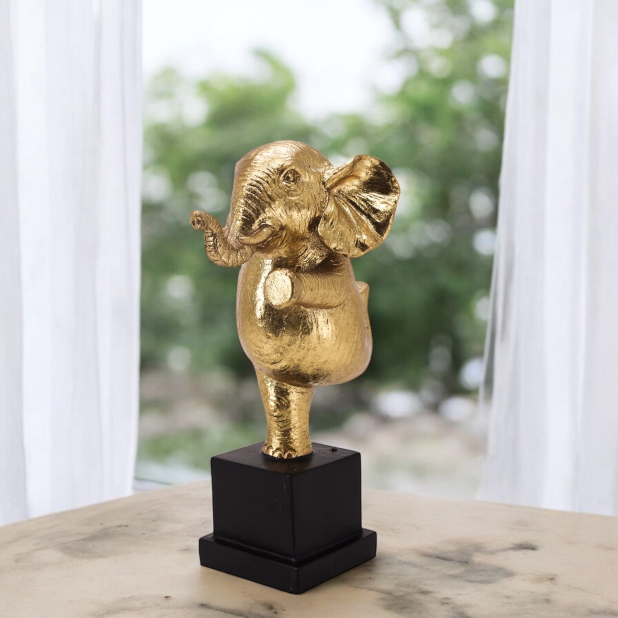 Golden Dancing Elephant | Lucky Yoga Art | Divine Dekor
