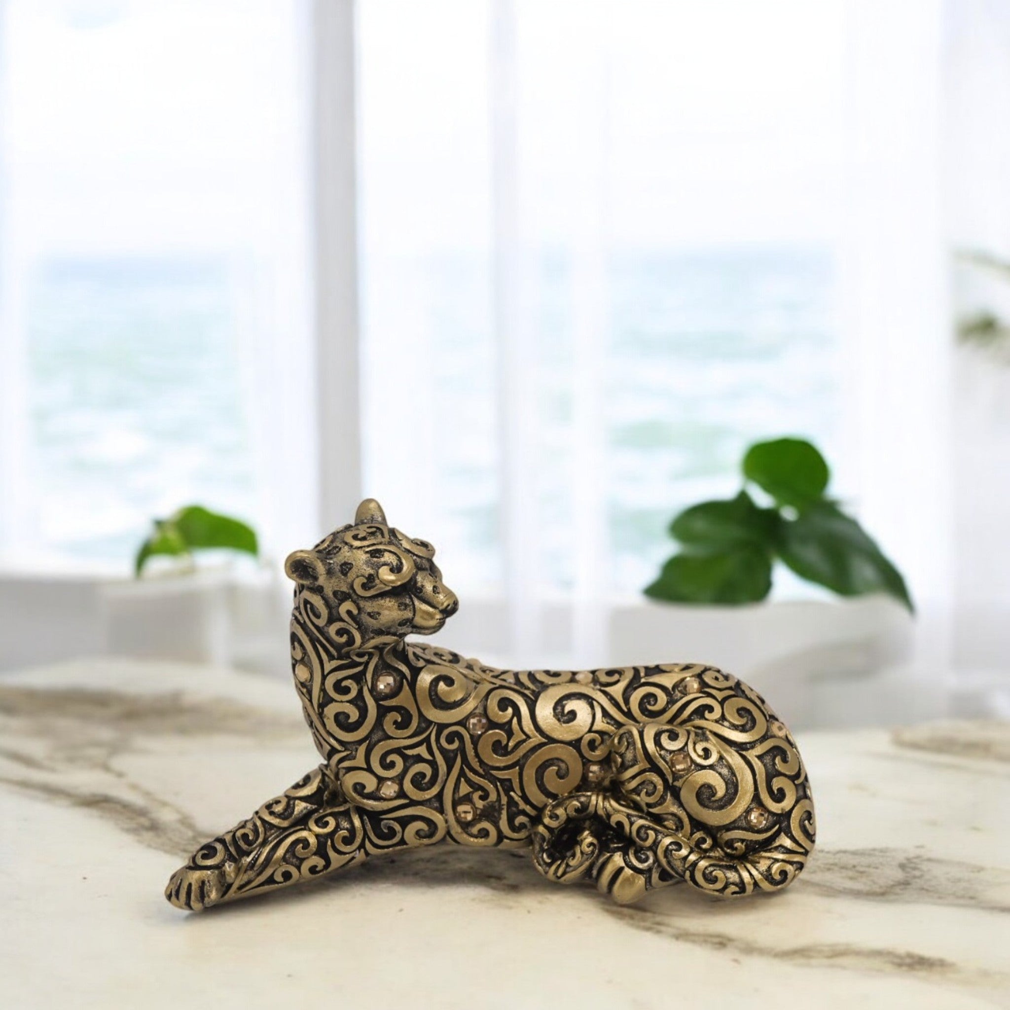 Reclining Golden Leopard | Luxury Pattern Art | Divine Dekor
