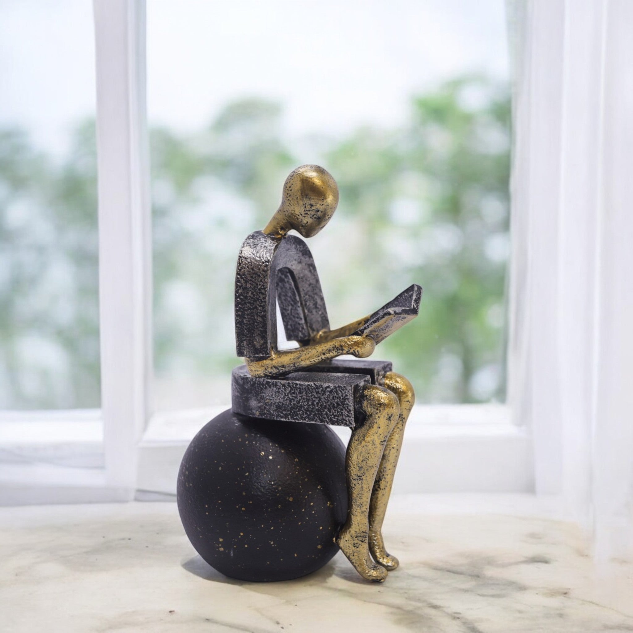 Modern Reader Figure | Contemporary Art Sculpture | Divine Dekor