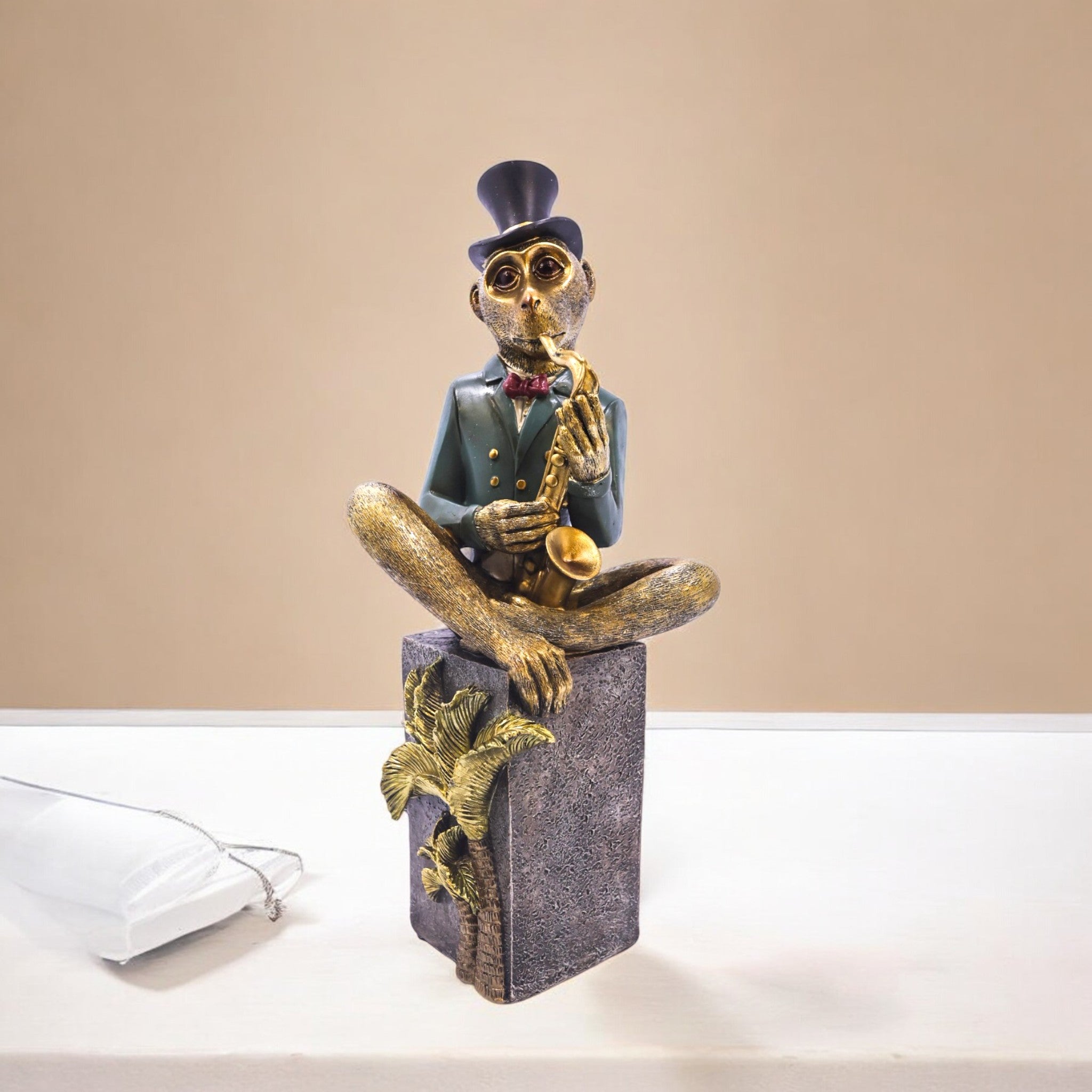 Dapper Monkey Sculpture | Whimsical Character Art | Divine Dekor