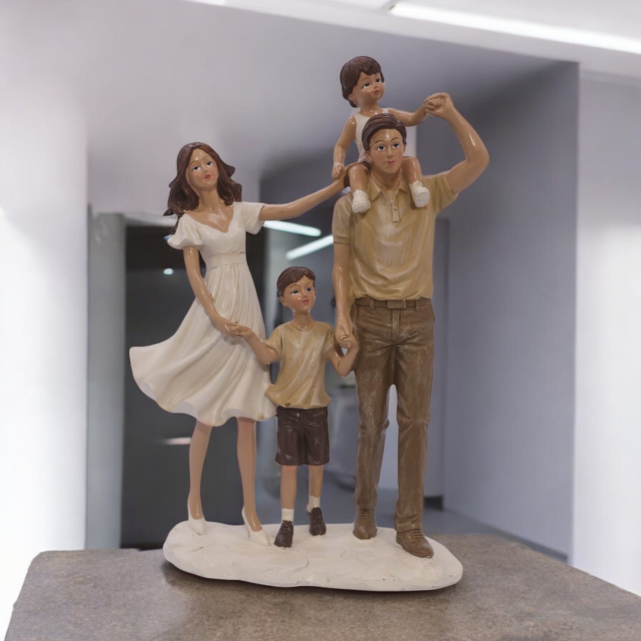Divine Dekor Dancing Family Sculpture | 28.5cm Joy Collection | Modern Family Figurine | Home Decor Art Piece