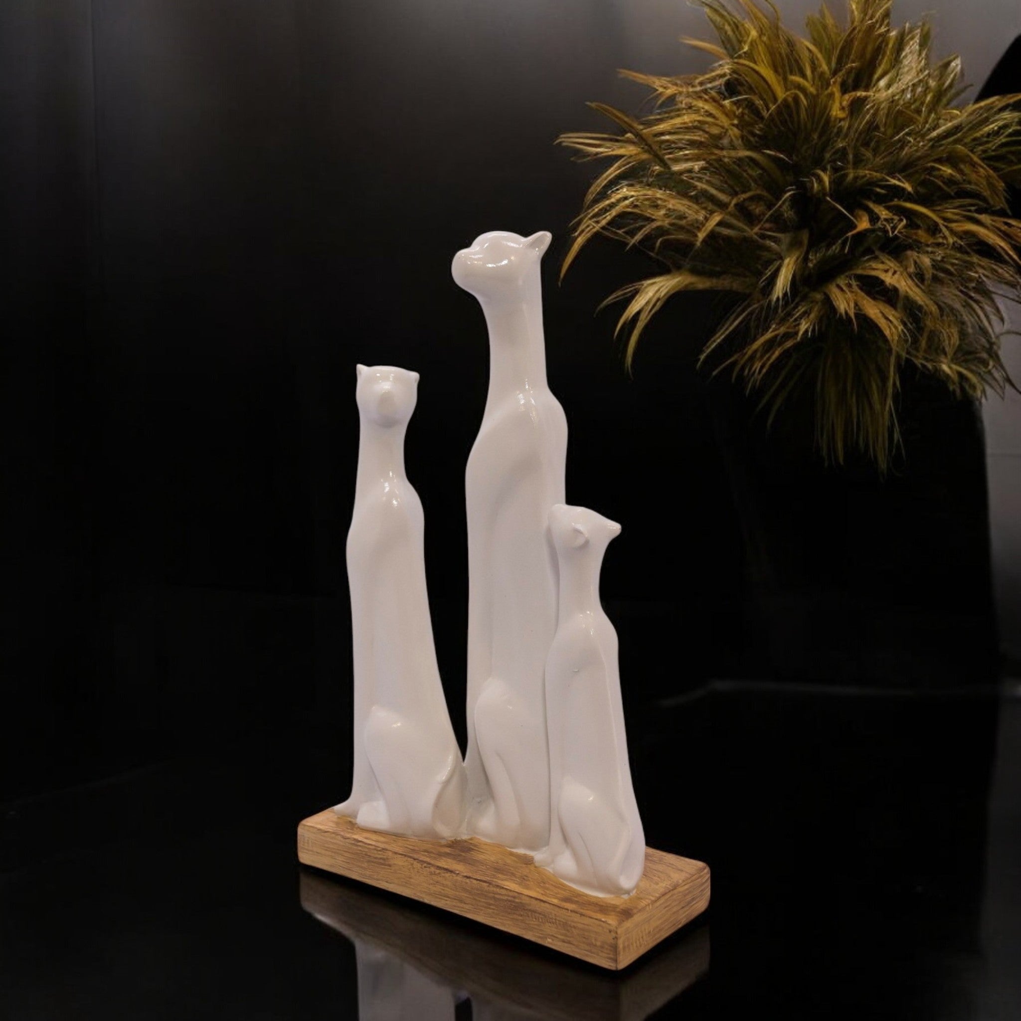 White Leopard Family | Modern Wildlife Art | Divine Dekor