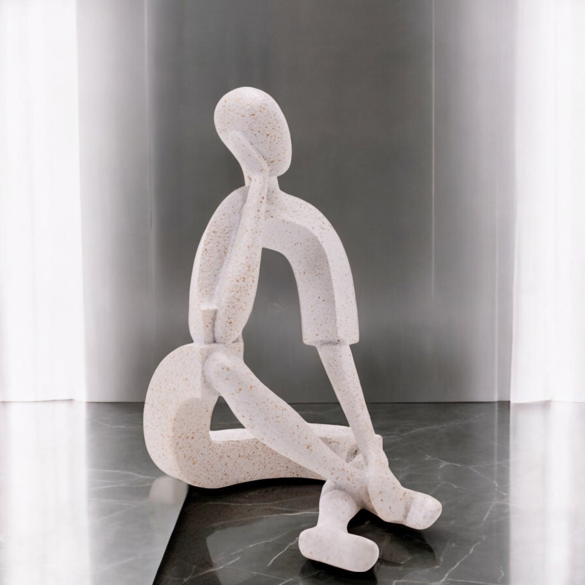 Modern White Thinker | Contemporary Mindful Art | Divine Dekor