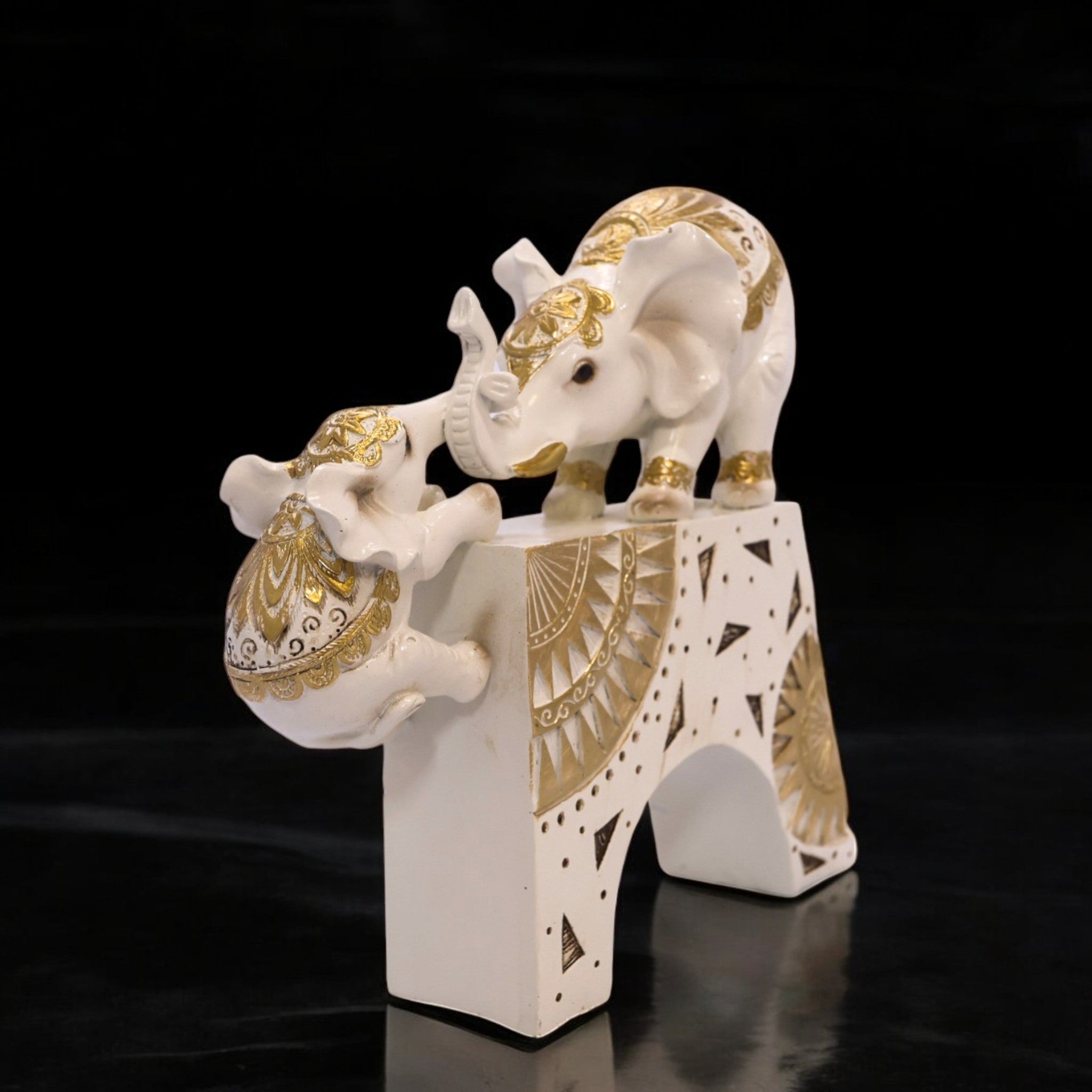 Ornate White Elephant | Modern Luxury Art | Divine Dekor