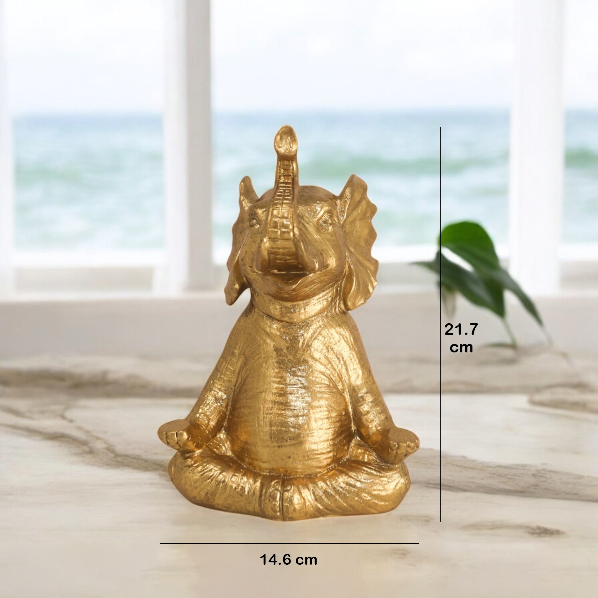 Golden Zen Elephant | Modern Yoga Art | Divine Dekor