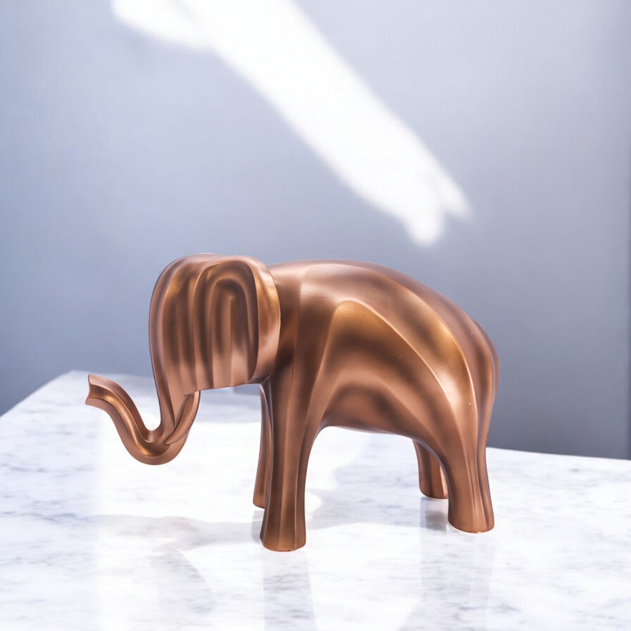 Modern Golden Elephant Sculpture | Minimalist Art Statue | 33cm Luxury Home Decor - Divine Dekor