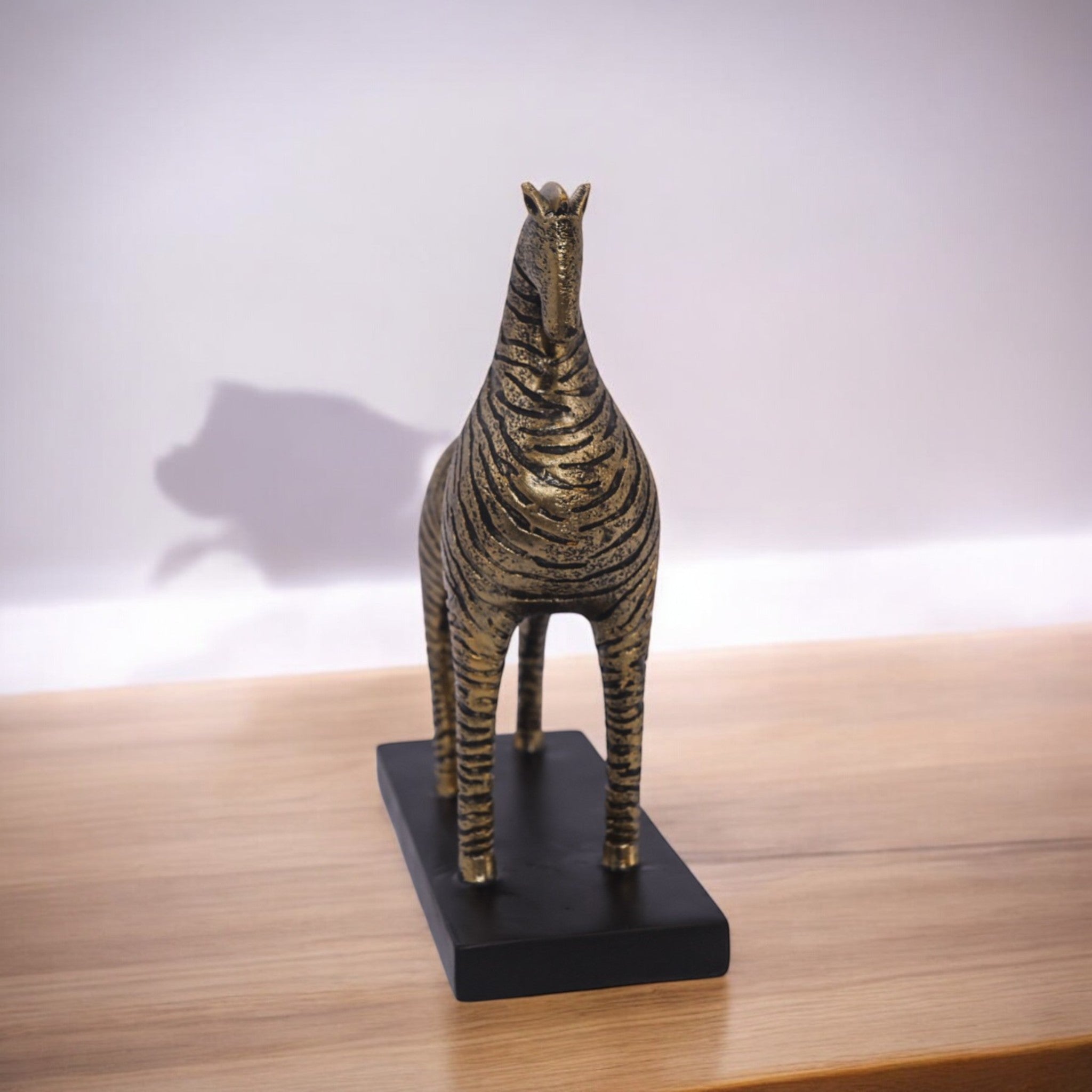 Art Deco Golden Horse Sculpture | Geometric Pattern Art Statue | 26cm Luxury Home Decor - Divine Dekor