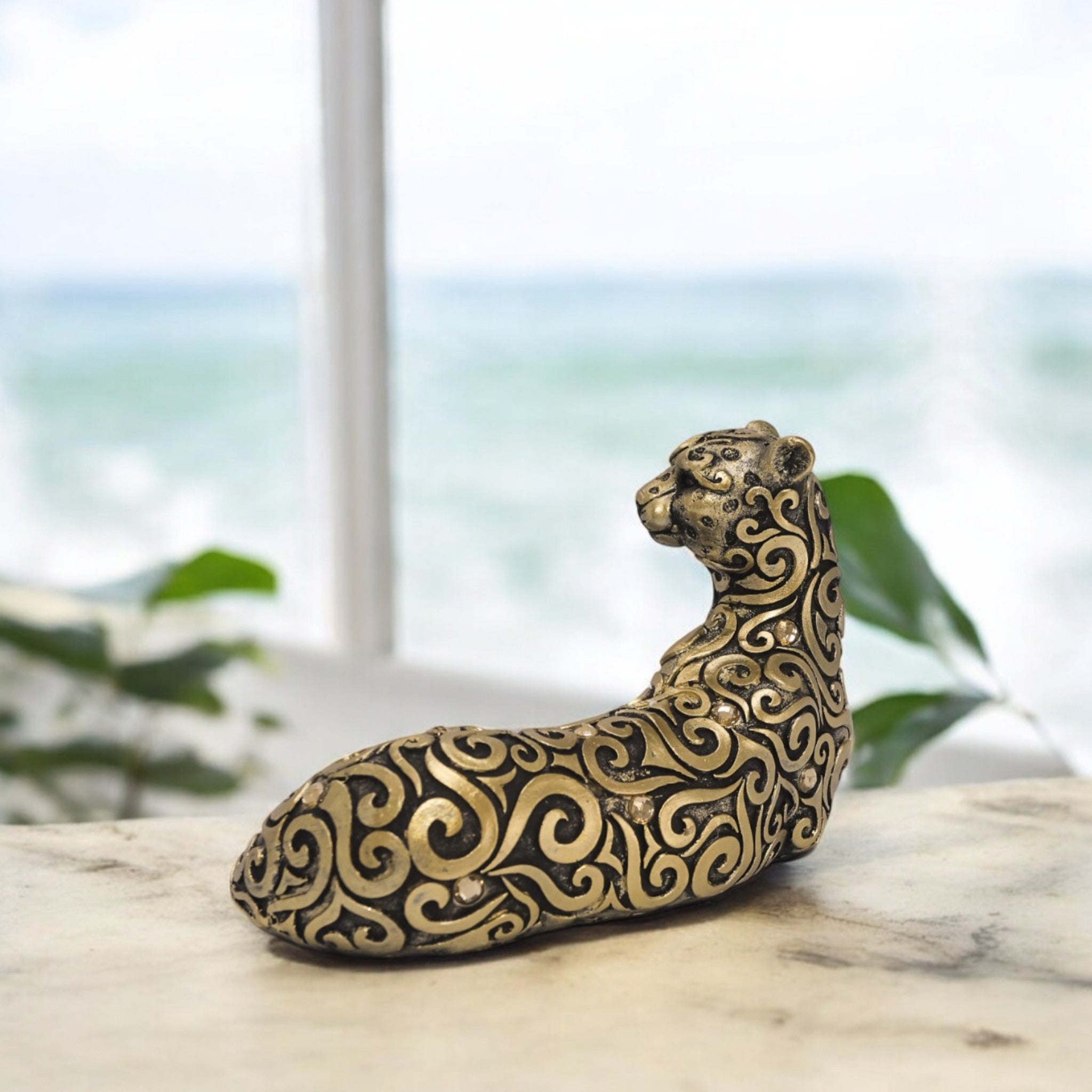 Reclining Golden Leopard | Luxury Pattern Art | Divine Dekor