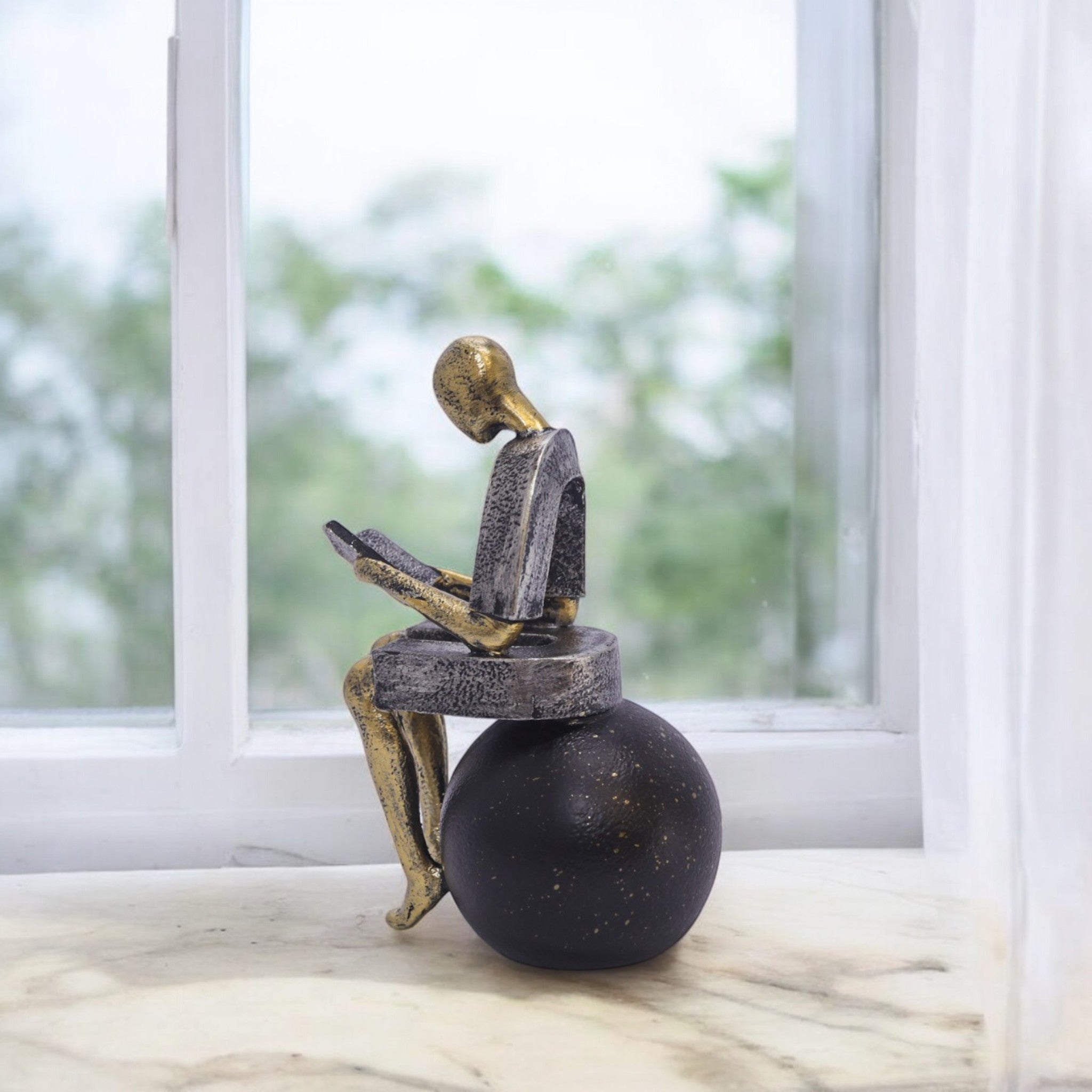 Modern Reader Figure | Contemporary Art Sculpture | Divine Dekor