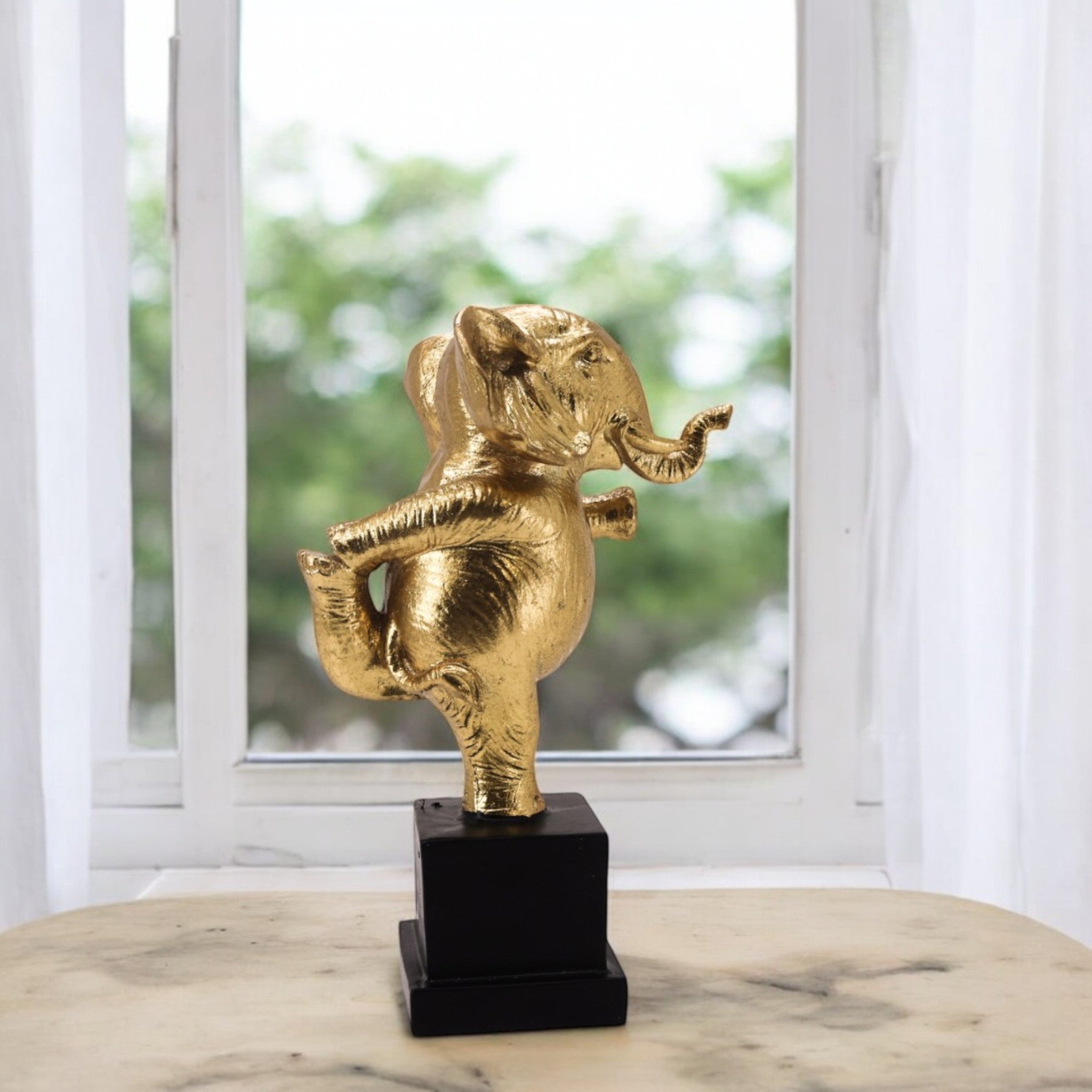 Golden Dancing Elephant | Lucky Yoga Art | Divine Dekor