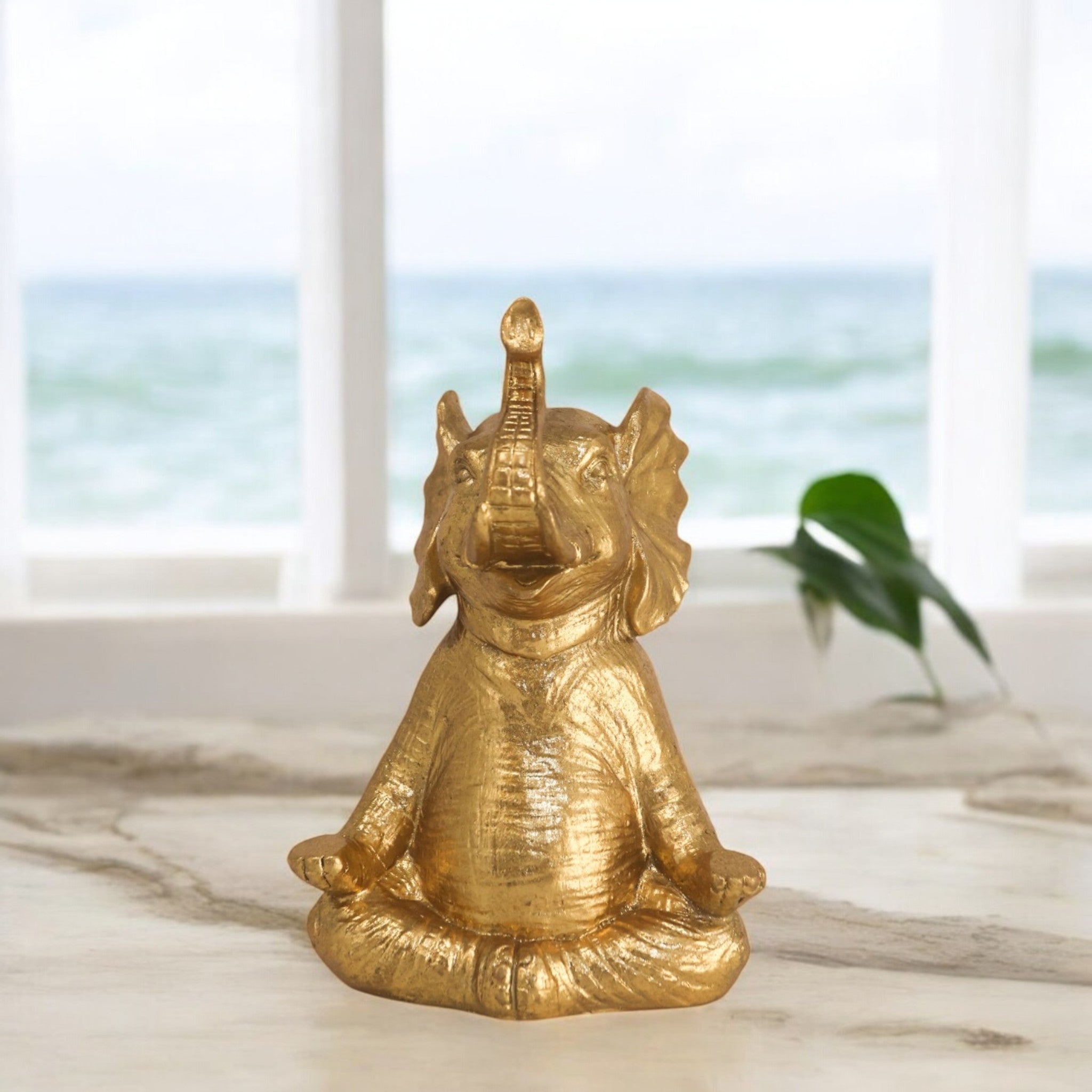 Golden Zen Elephant | Modern Yoga Art | Divine Dekor