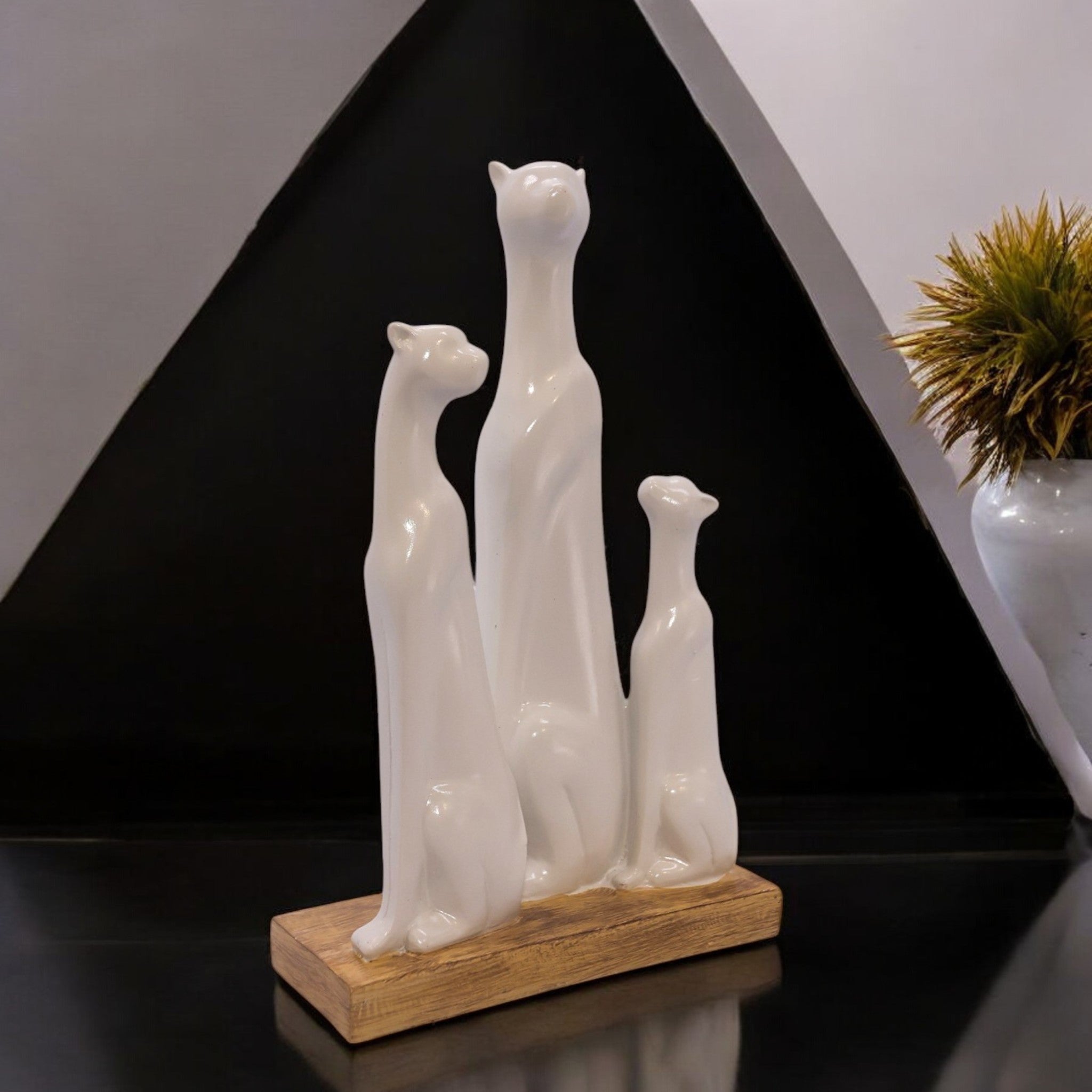 White Leopard Family | Modern Wildlife Art | Divine Dekor