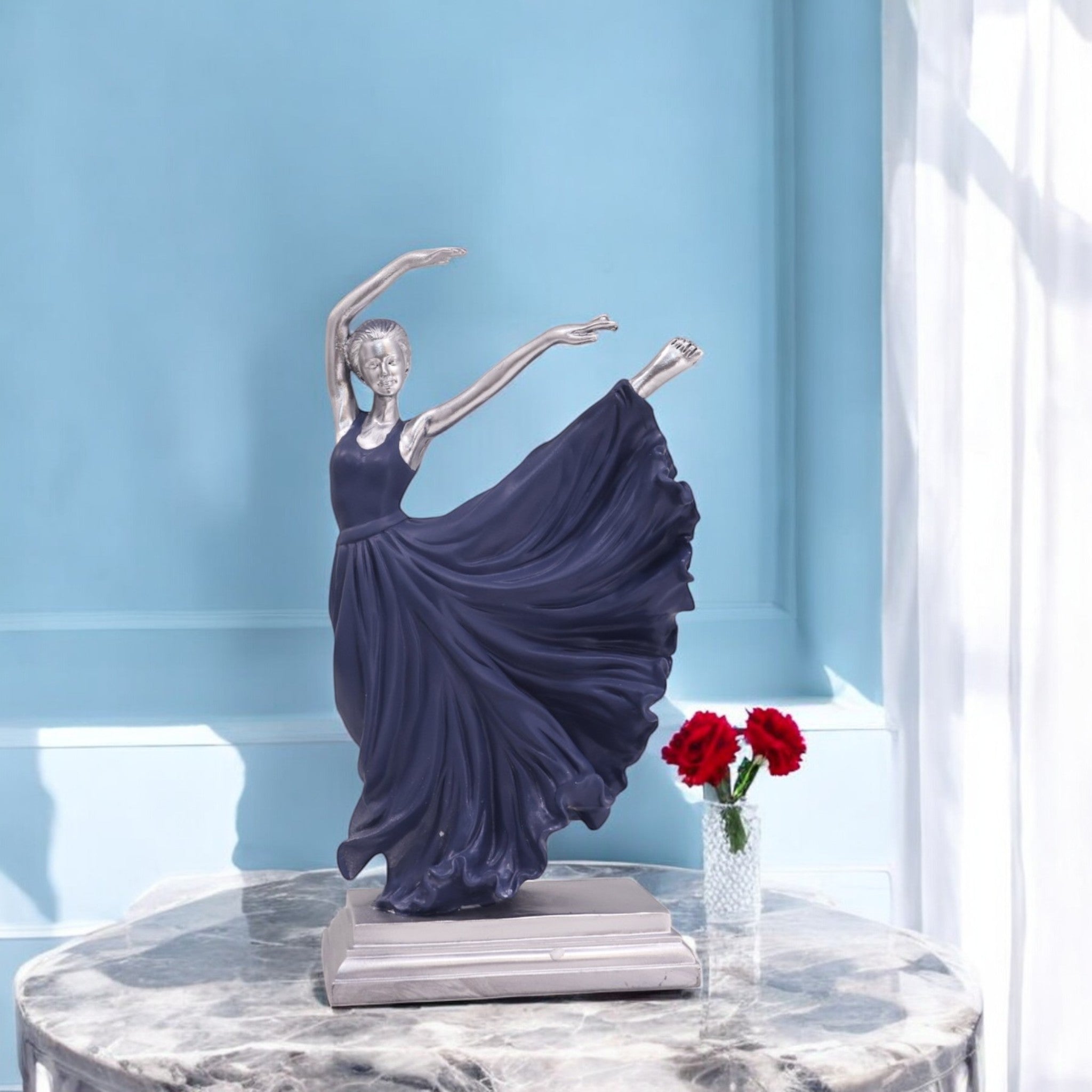 Graceful Ballet Dancer Sculpture | Elegant Dance Art | Divine Dekor