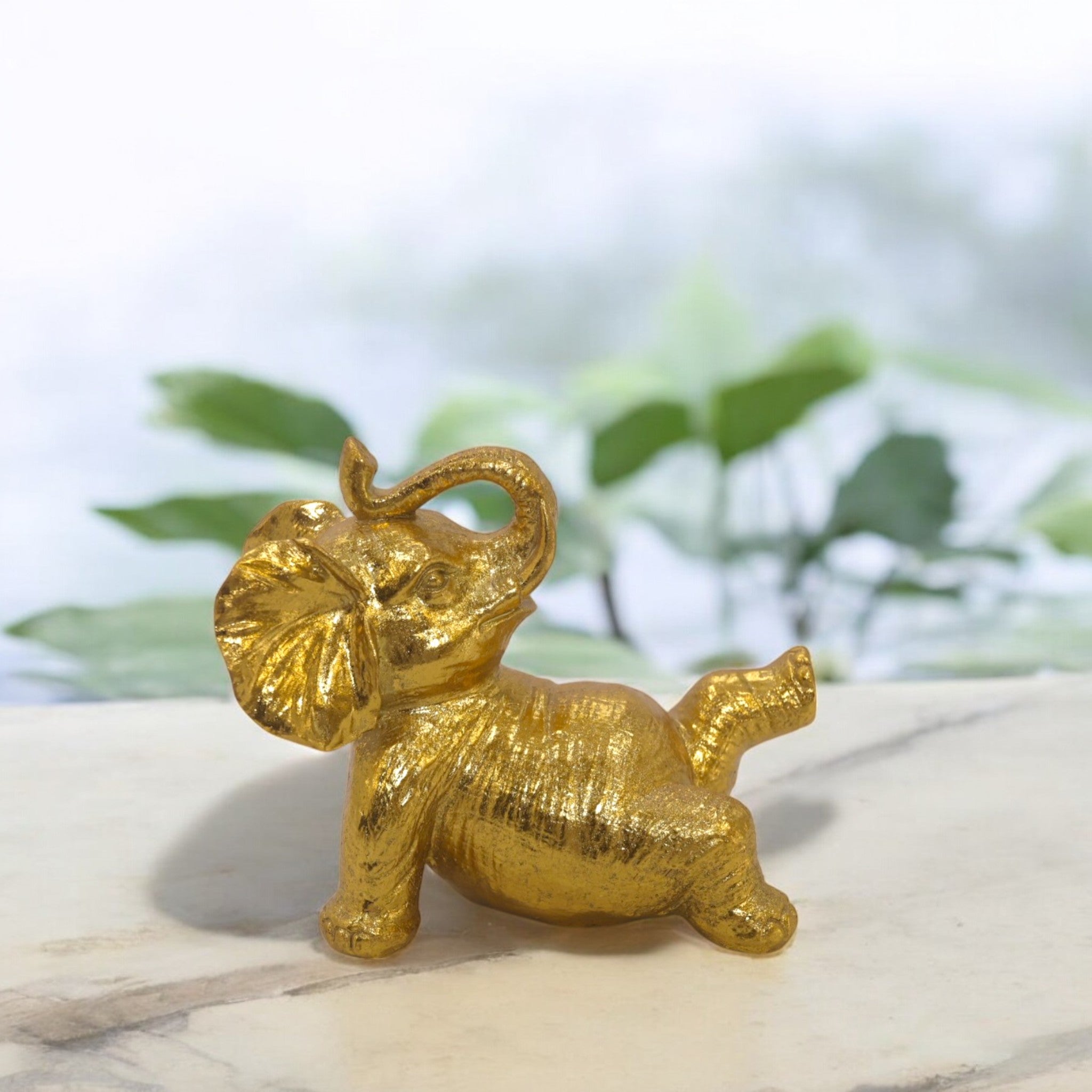 Playful Golden Elephant | Lucky Modern Decor | Divine Dekor