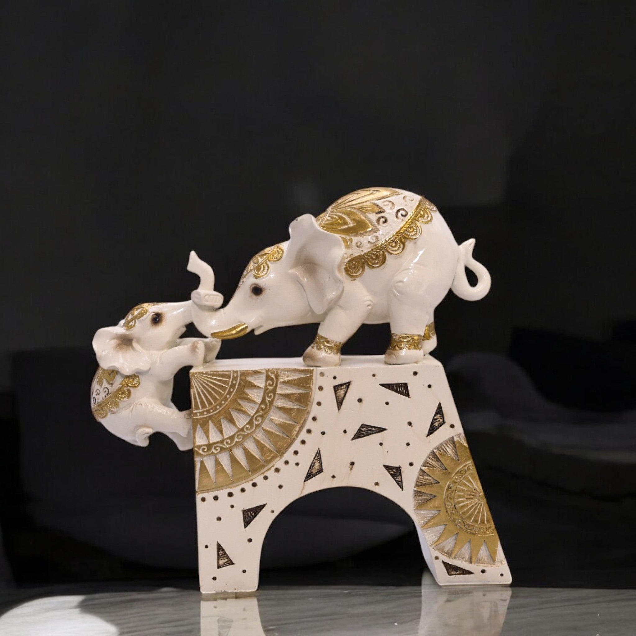 Ornate White Elephant | Modern Luxury Art | Divine Dekor