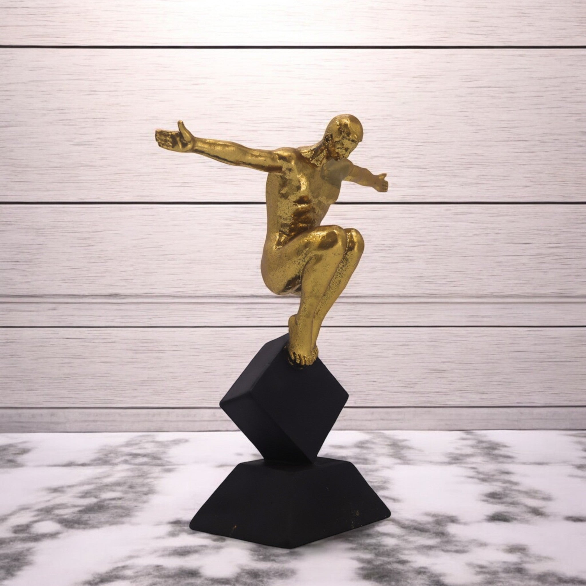 Golden Victory Figure | Modern Achievement Art | Divine Dekor